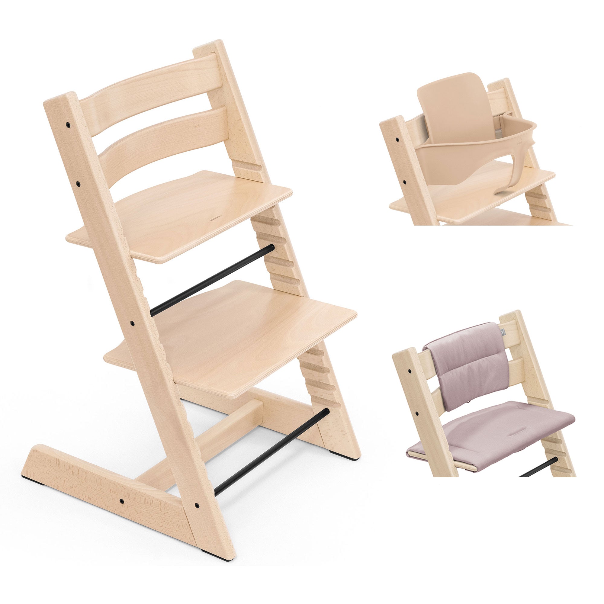 Stokke Trip Trapp Highchair with Cushion & Baby Set in Natural