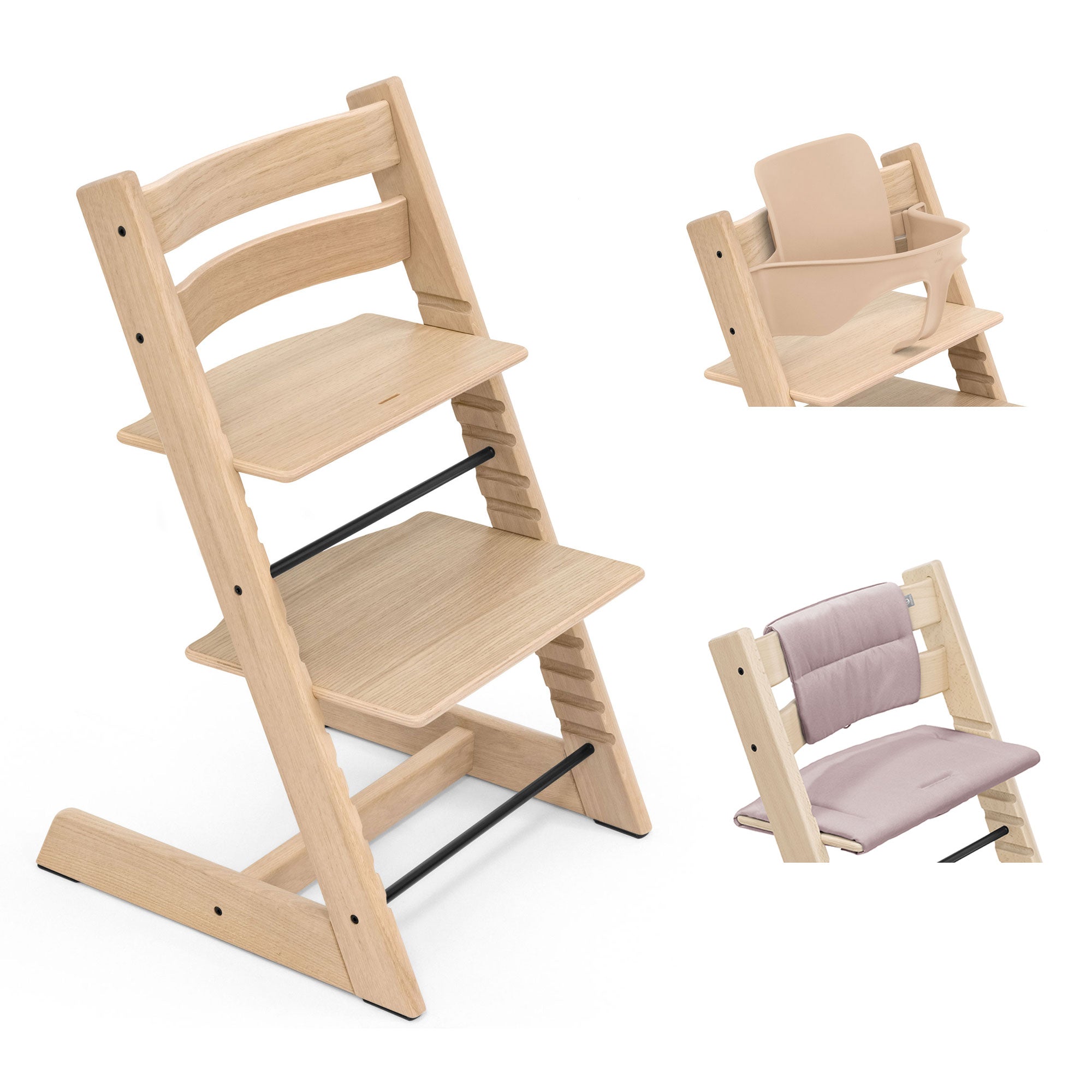 Stokke Tripp Trapp Highchair with Cushion & Baby Set in Natural (Oak)
