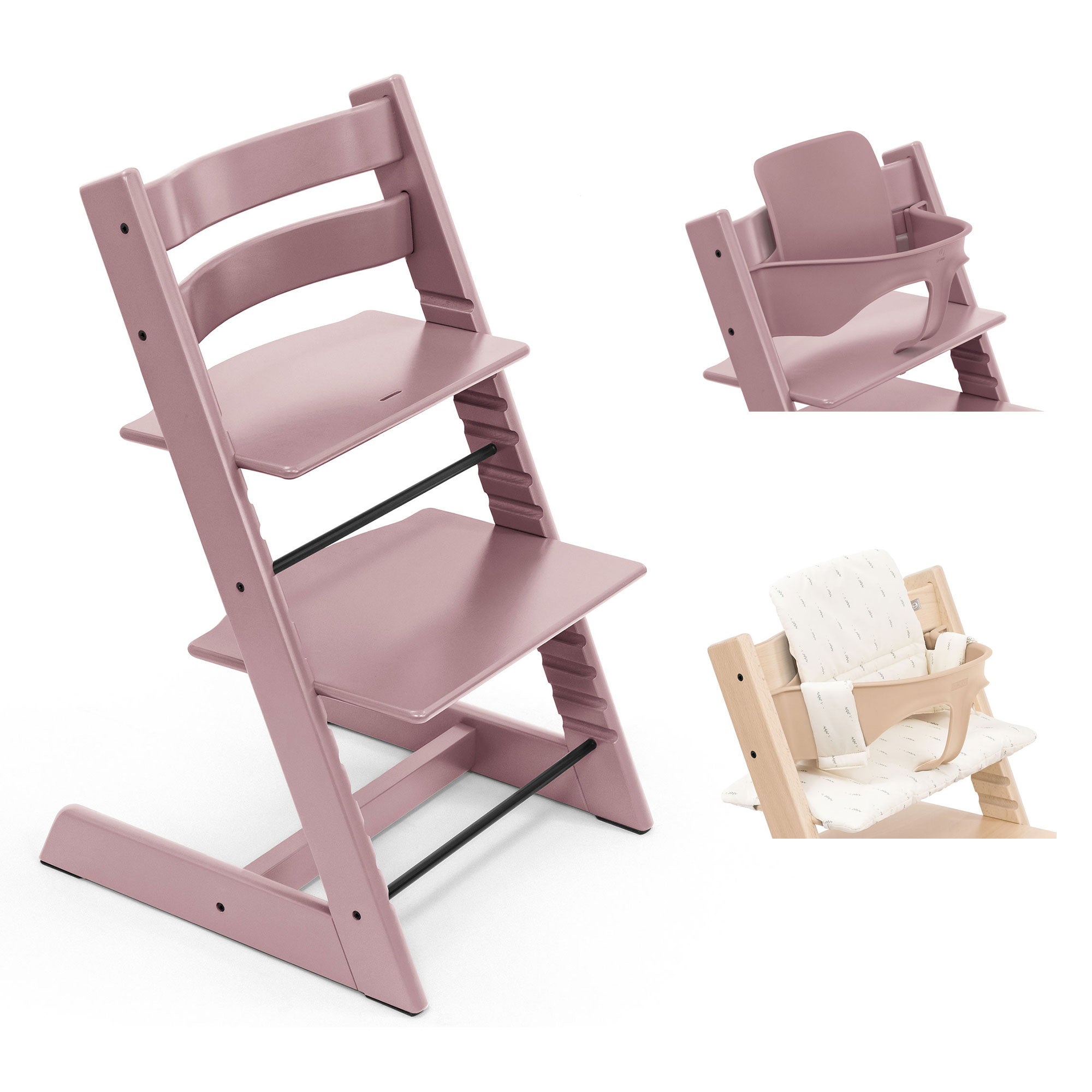 Stokke Tripp Trapp Highchair with Cushion & Baby Set in Heather Mauve