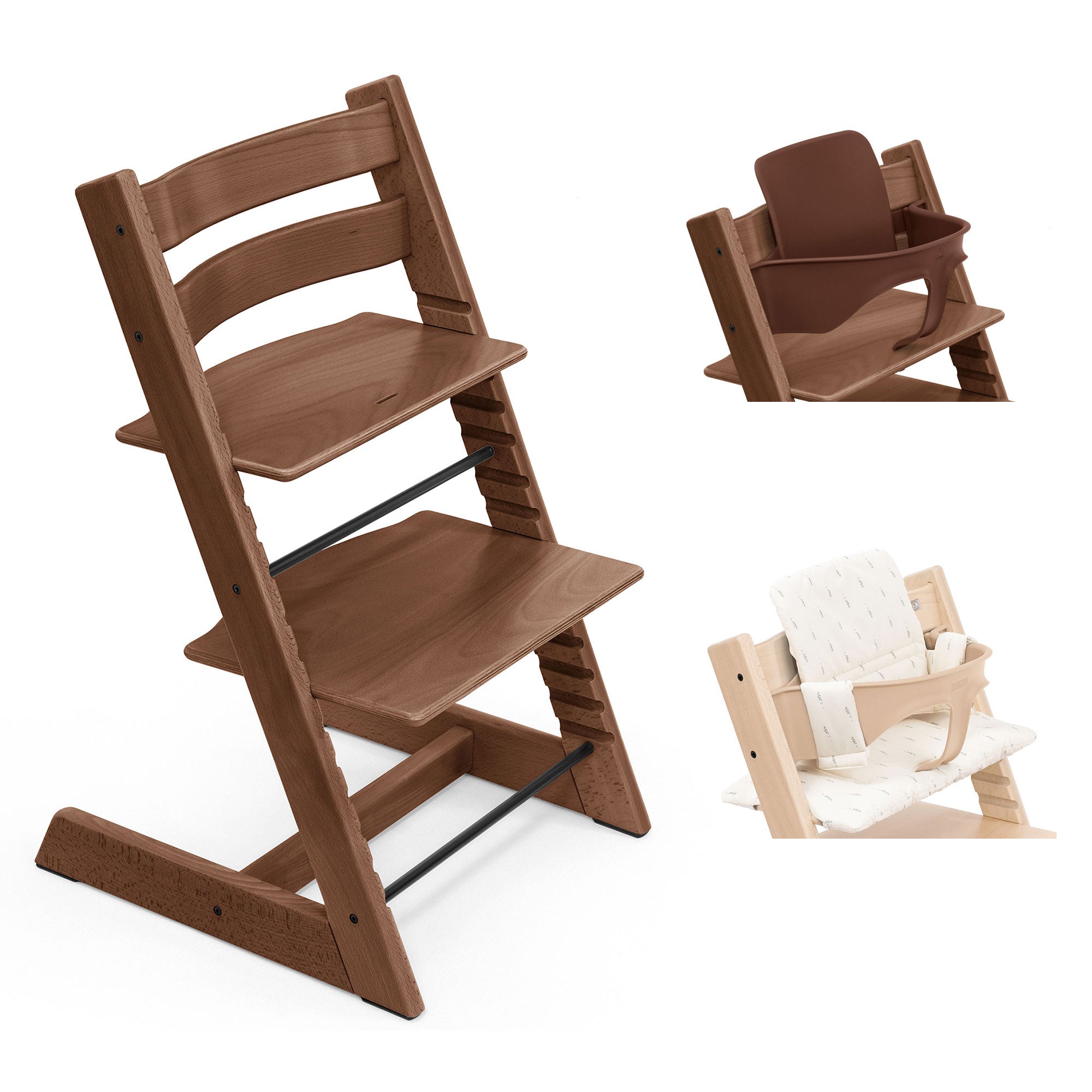 Stokke Trip Trapp Highchair with Cushion & Baby Set in Warm Brown