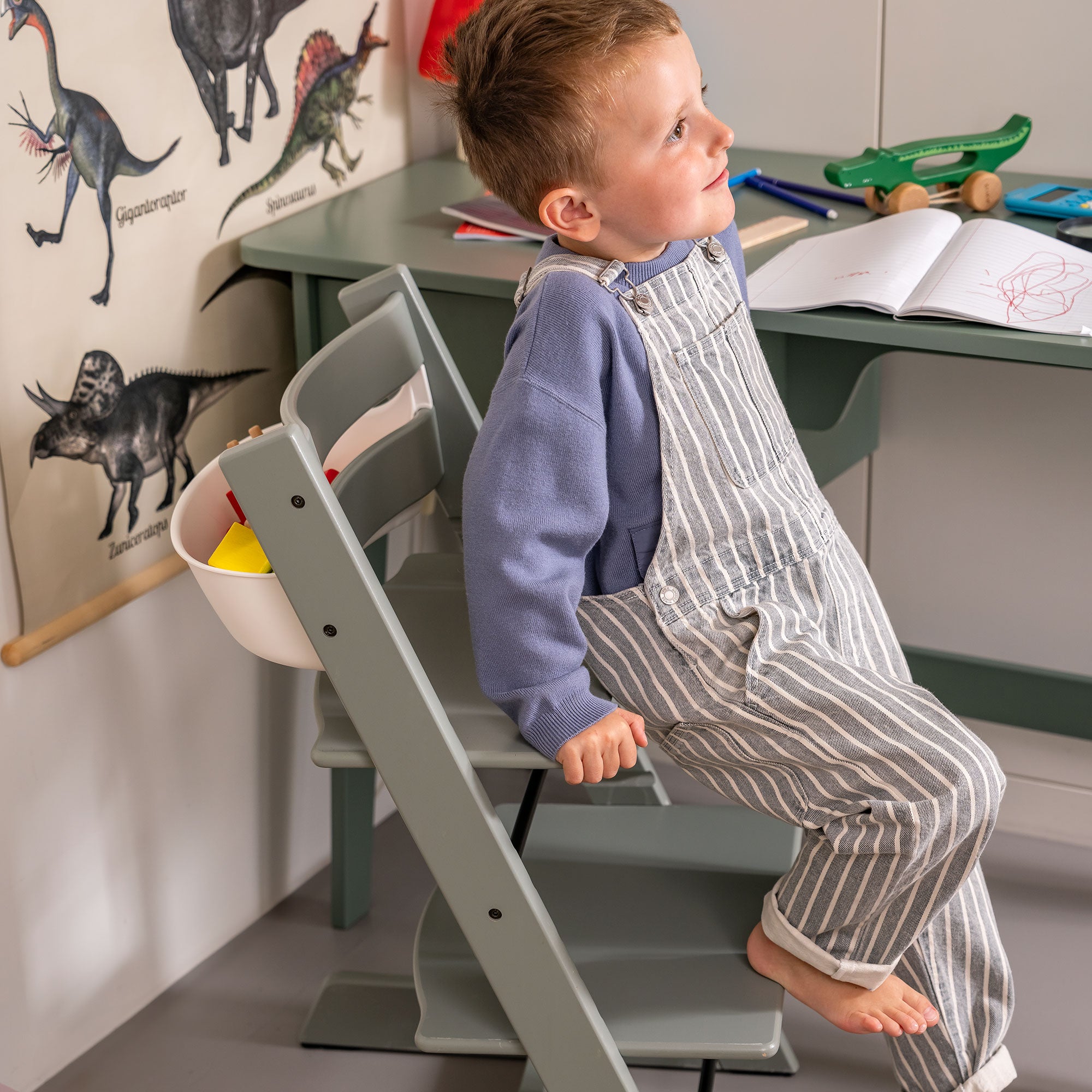 Stokke Tripp Trapp Highchair with Cushion & Baby Set in Glacier Green