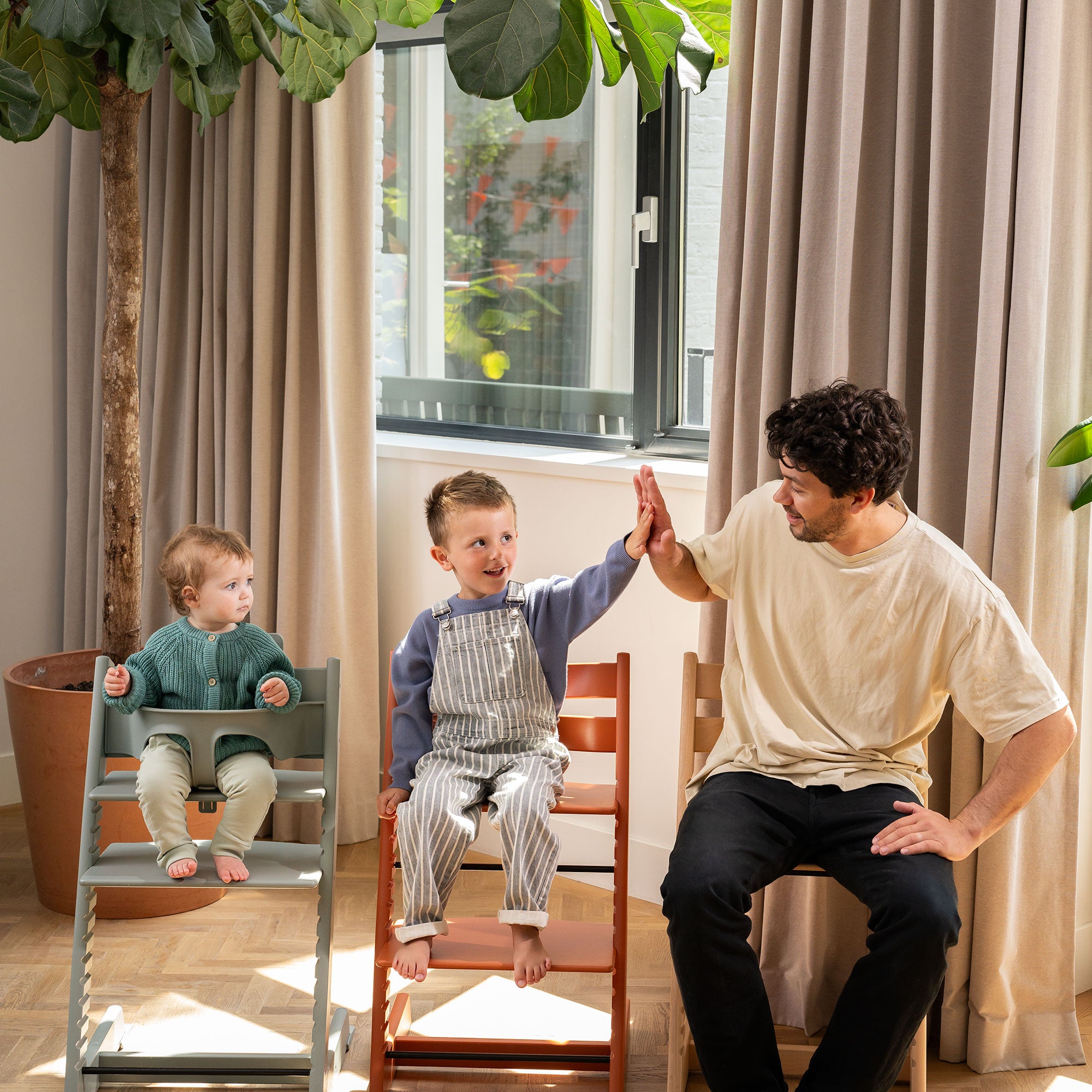 Stokke Tripp Trapp Highchair with Cushion & Baby Set in Glacier Green