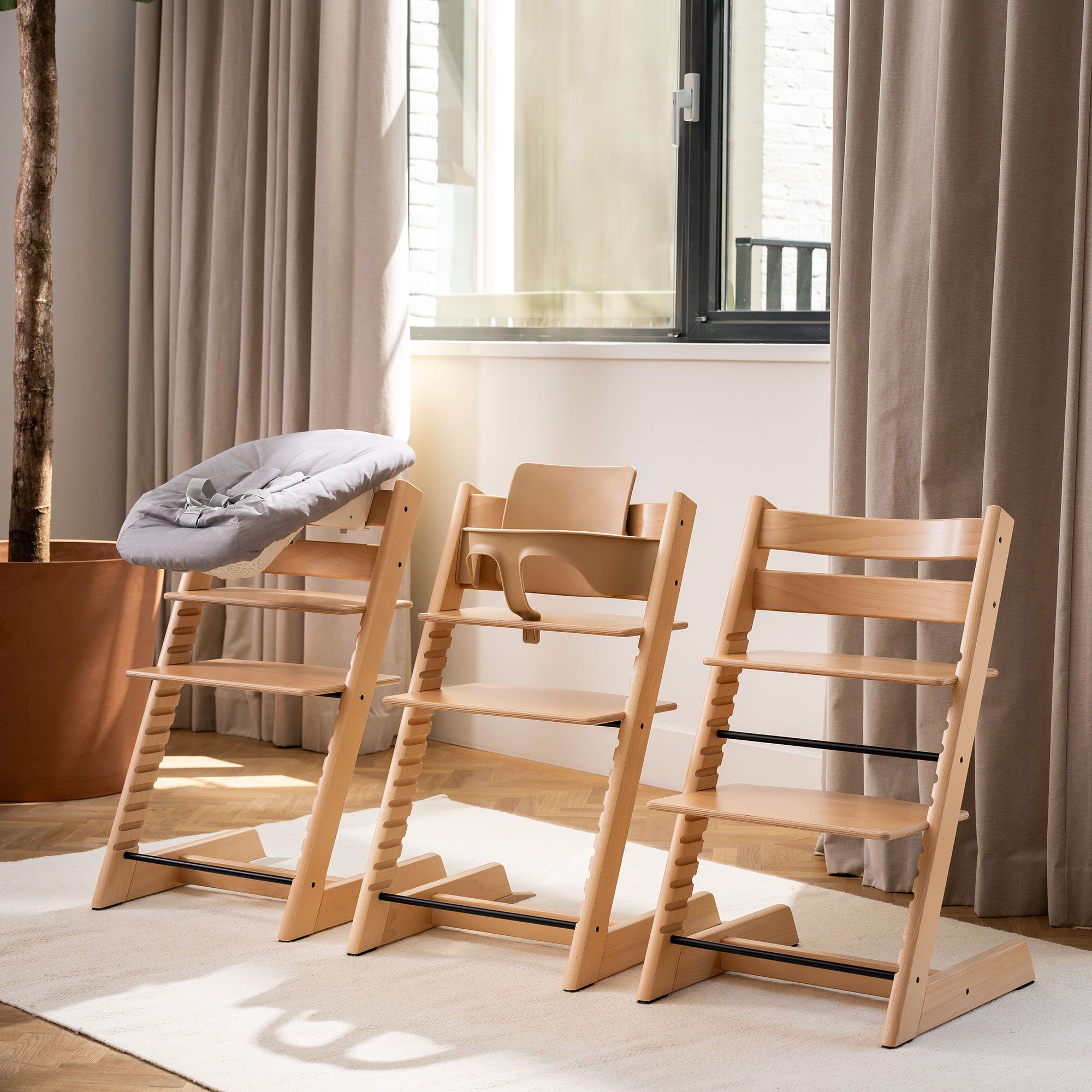 Stokke Trip Trapp Highchair Newborn & Baby Set Bundle in Natural