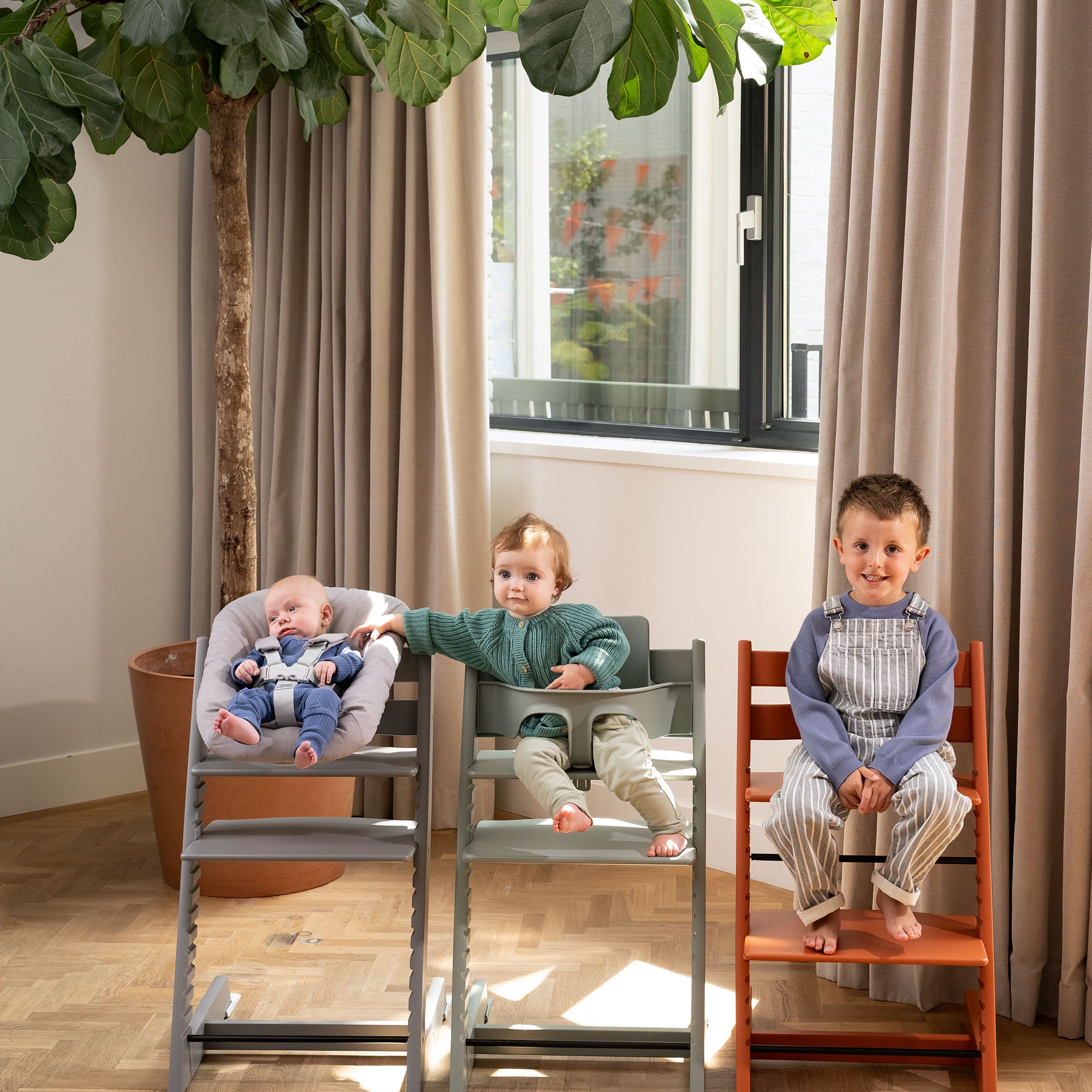 Stokke Tripp Trapp Highchair with Cushion & Baby Set in Glacier Green