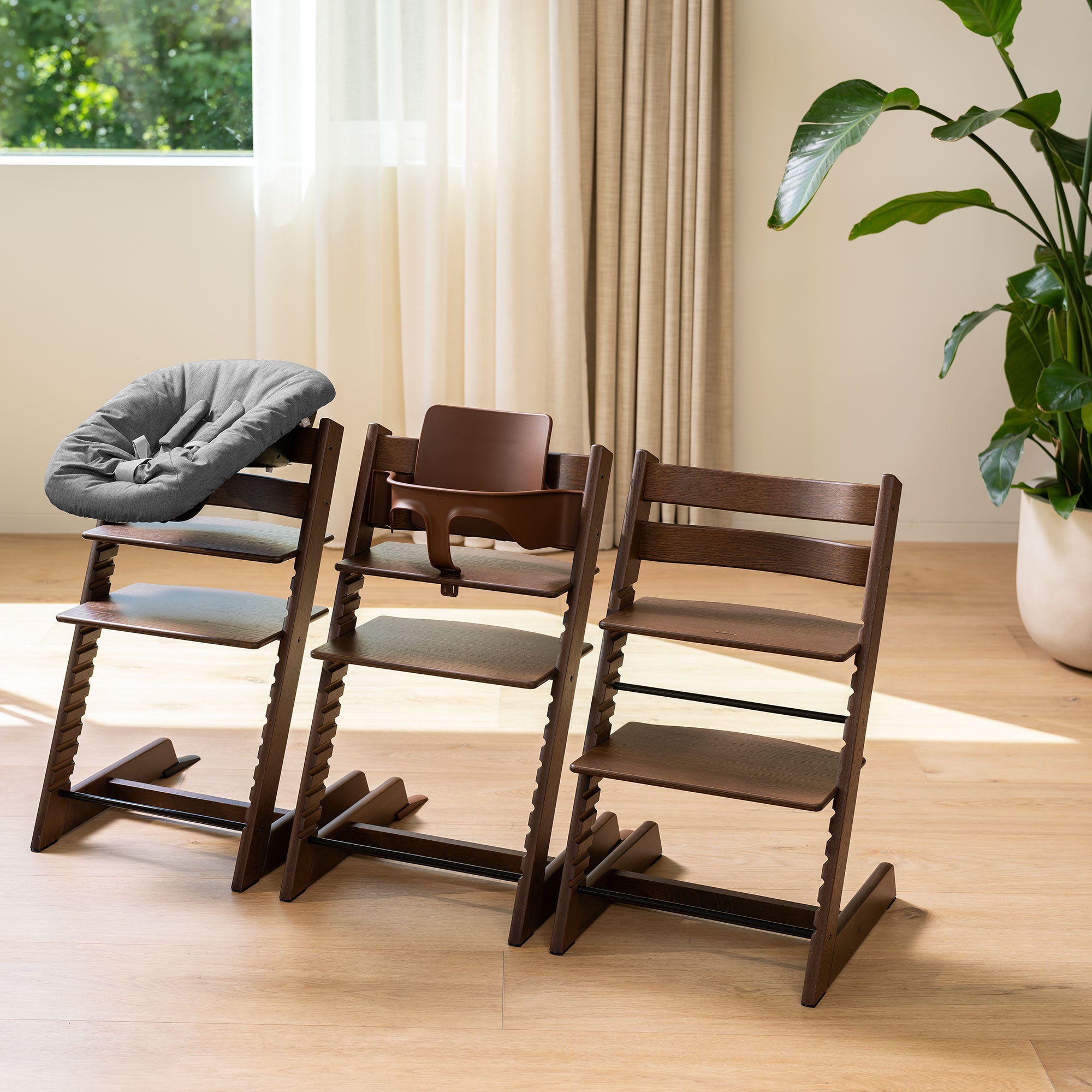 Stokke Trip Trapp Highchair Newborn & Baby Set Bundle in Oak Warm Brown (Oak)