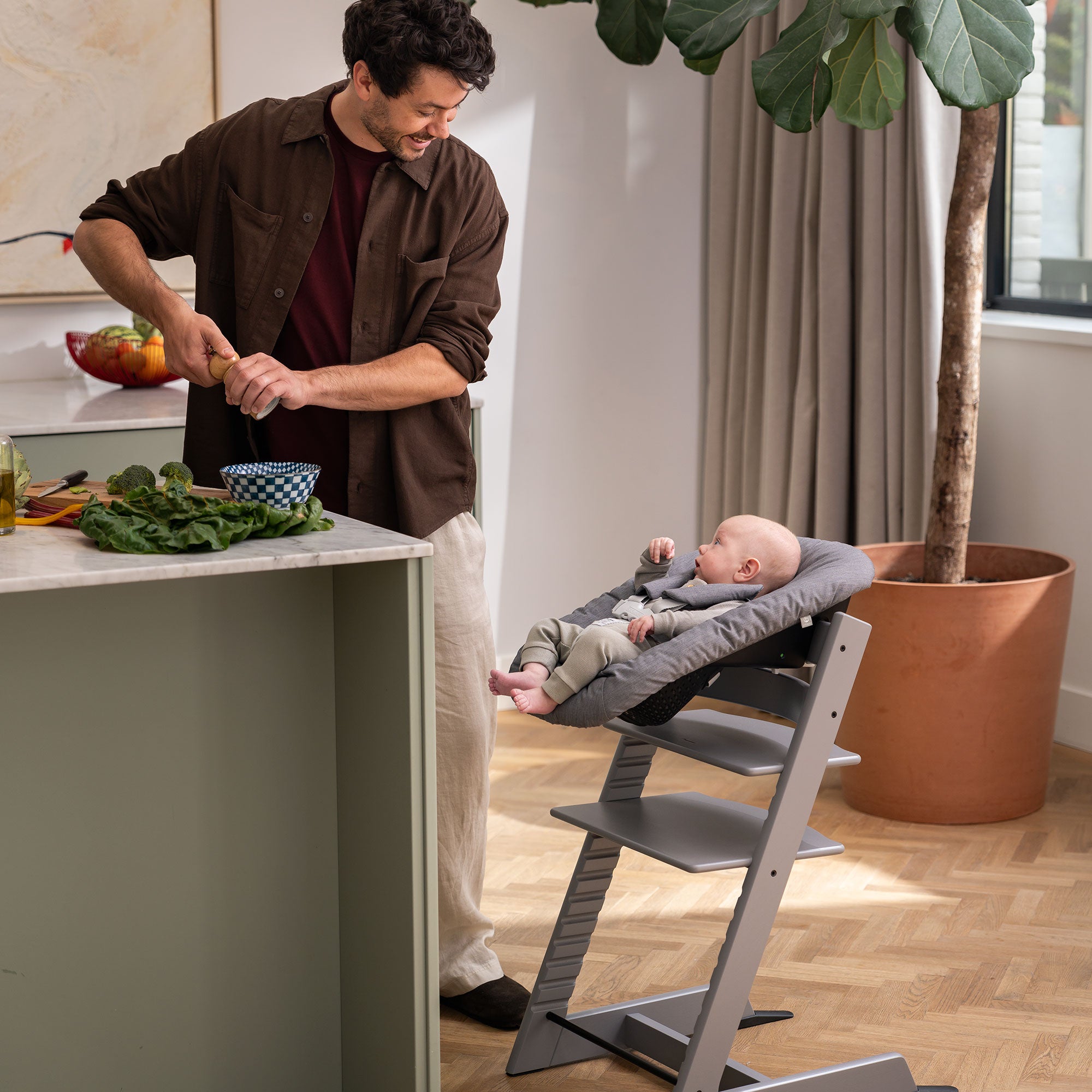 Stokke Trip Trapp Highchair Complete Bundle in Storm Grey