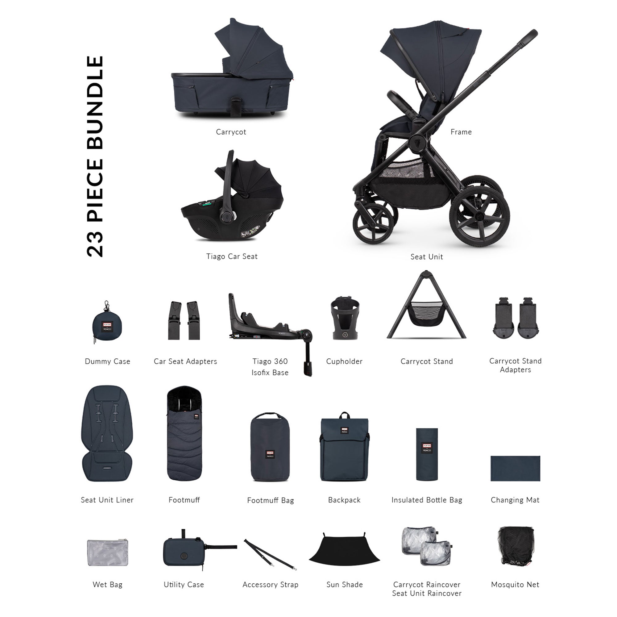 Venicci Tinum Upline 3 Hunter Ultimate Bundle in Navy
