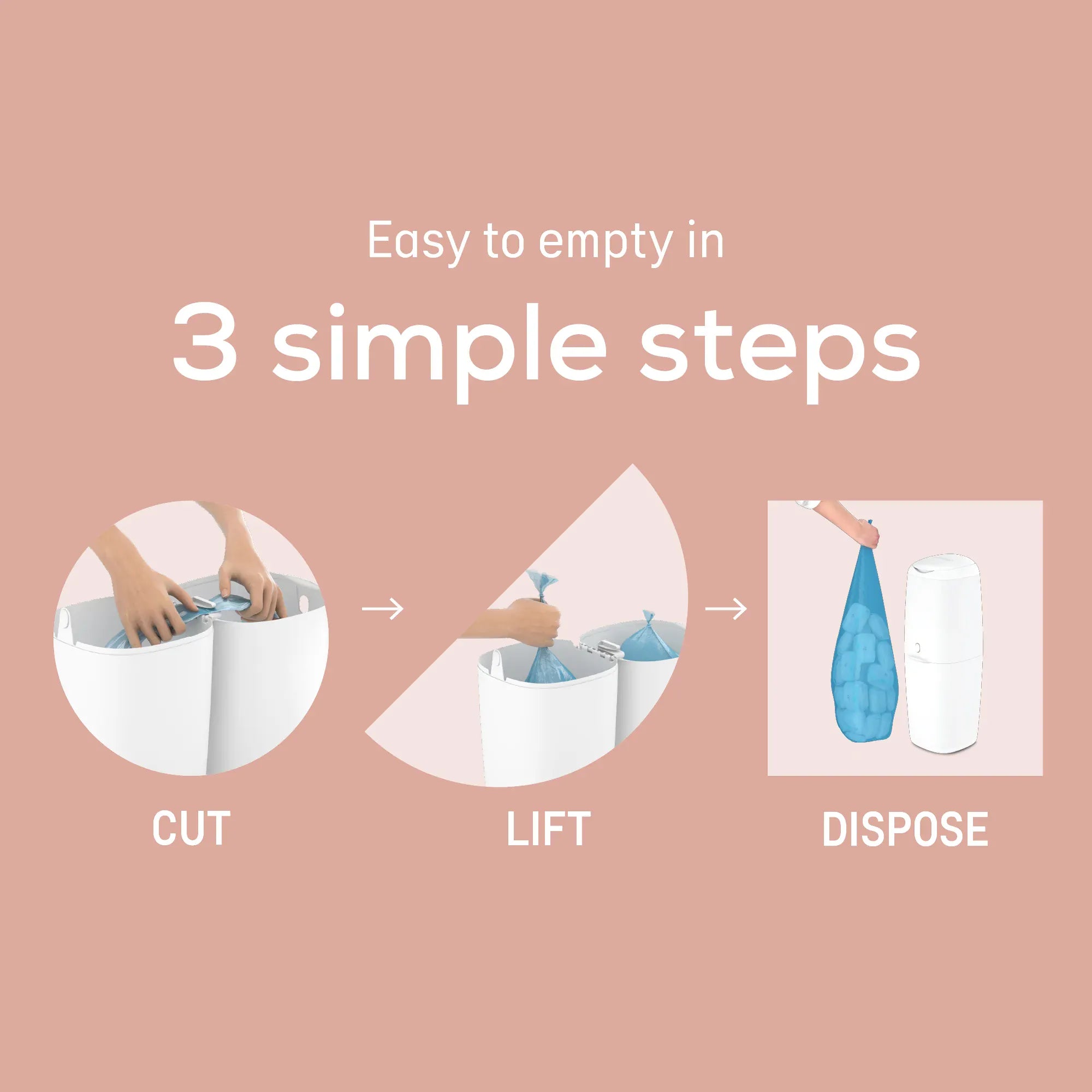 Angelcare XL Nappy Bin in White Bathing & Grooming AD8000XL-4R 666594211873