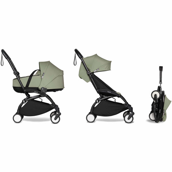 BABYZEN YOYO2 0+ Complete Bassinet Pram Black/Olive Baby Prams 13871-BLK-OLV 3710244008445