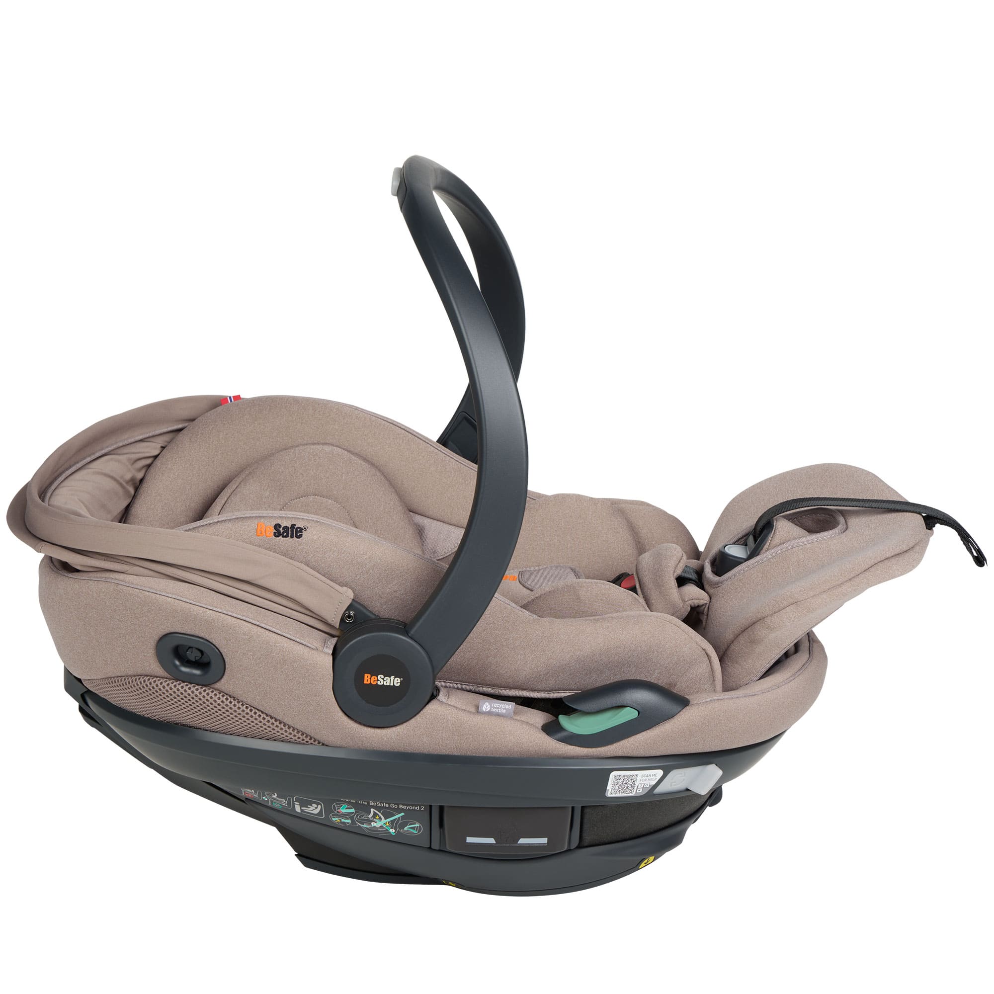 BeSafe Go Beyond 2 Car Seat in Dark Sand Soft Breeze Baby Car Seats