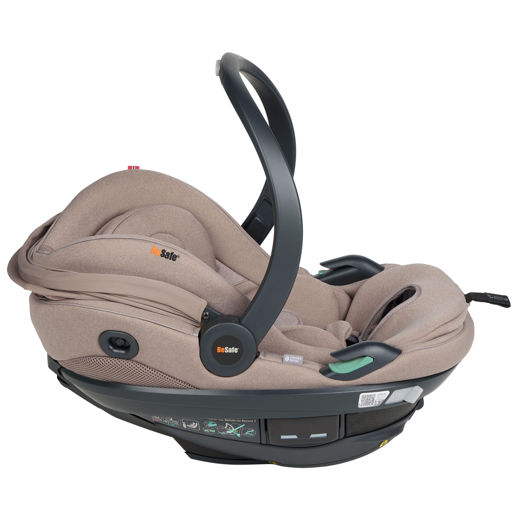 BeSafe Go Beyond 2 Car Seat in Dark Sand Soft Breeze Baby Car Seats
