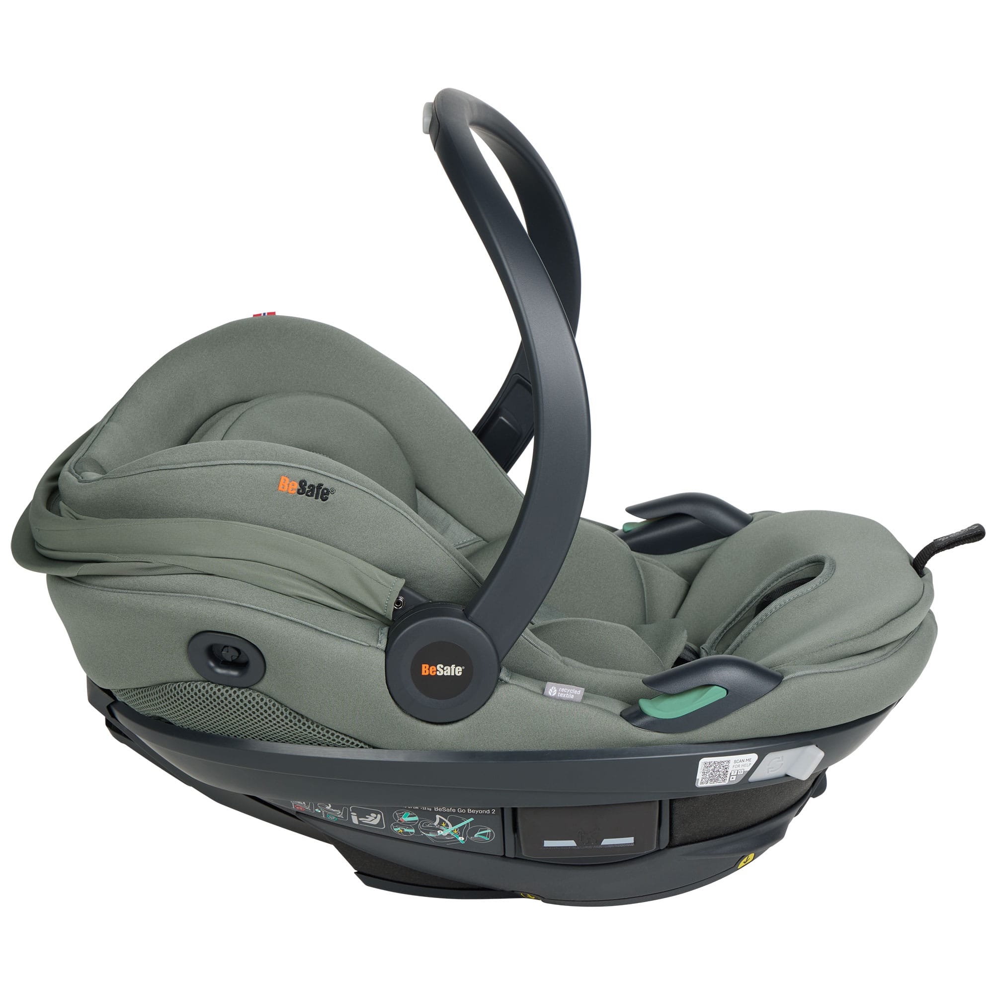 BeSafe Go Beyond 2 Car Seat in Meadow Green Soft Breeze Baby Car Seats
