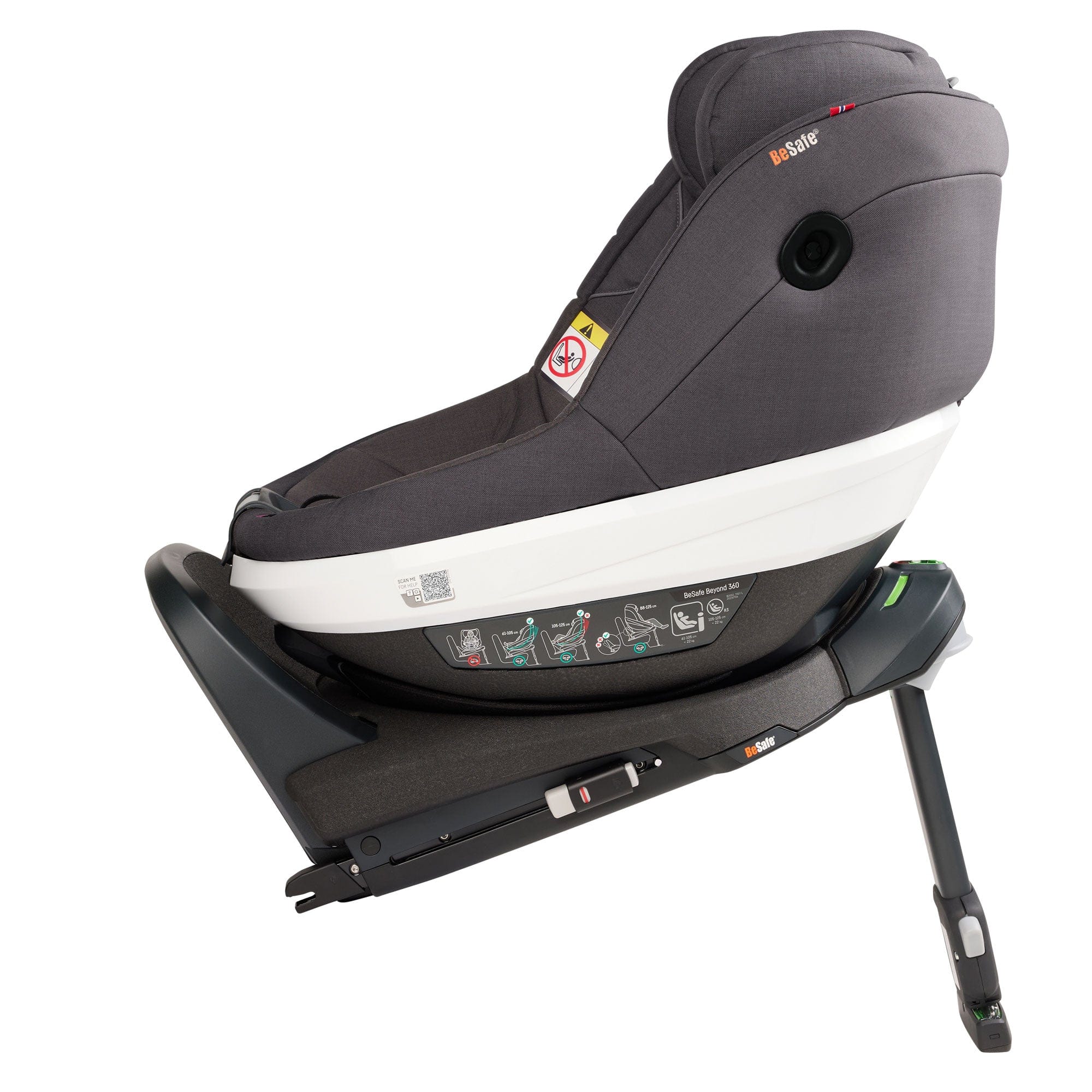 BeSafe Beyond 360 Car Seat & Base (Dark Grey Melange) Swivel Car Seats 15491-GRY-MEL 7072754023461