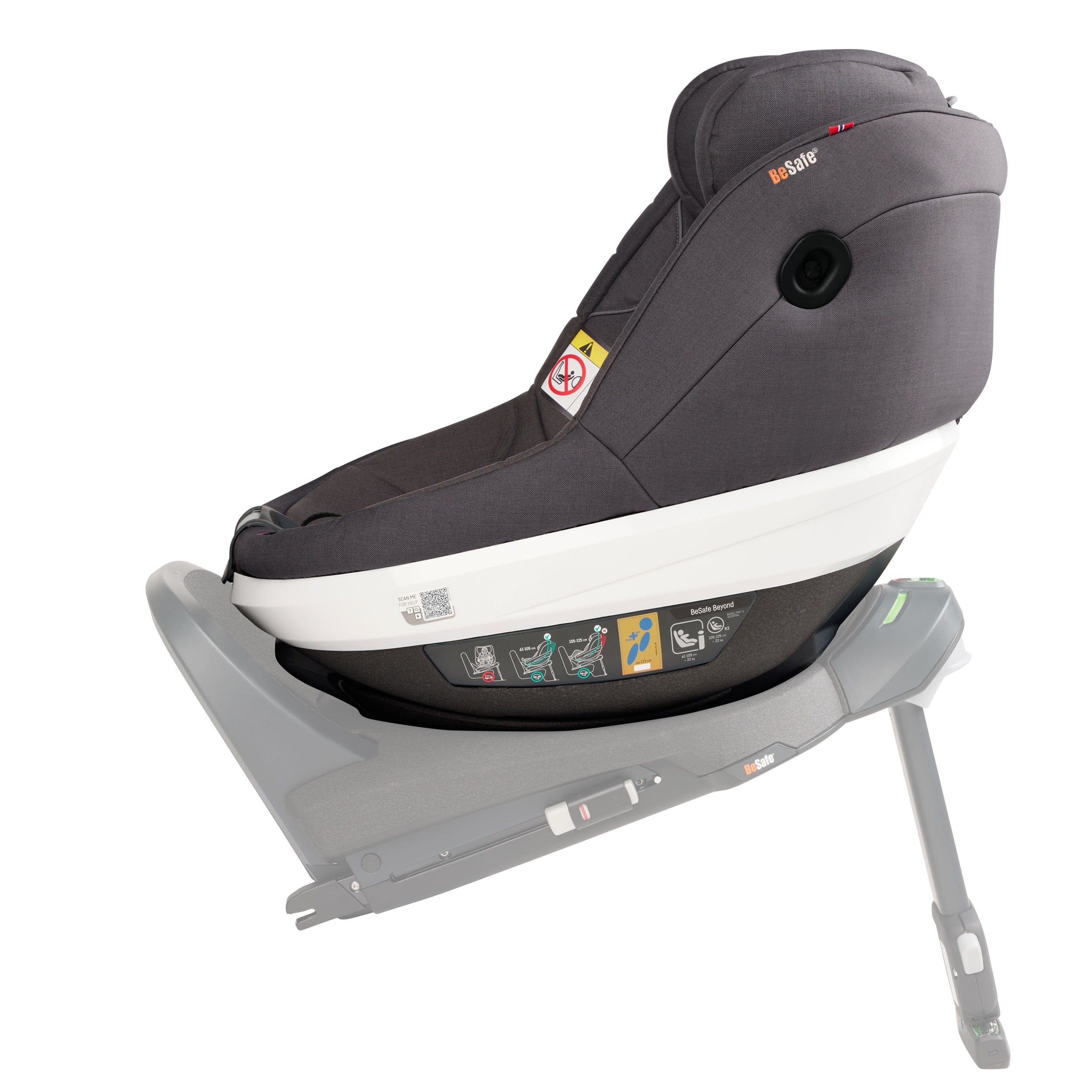 BeSafe Beyond 360 Car Seat (Dark Grey Melange) Swivel Car Seats