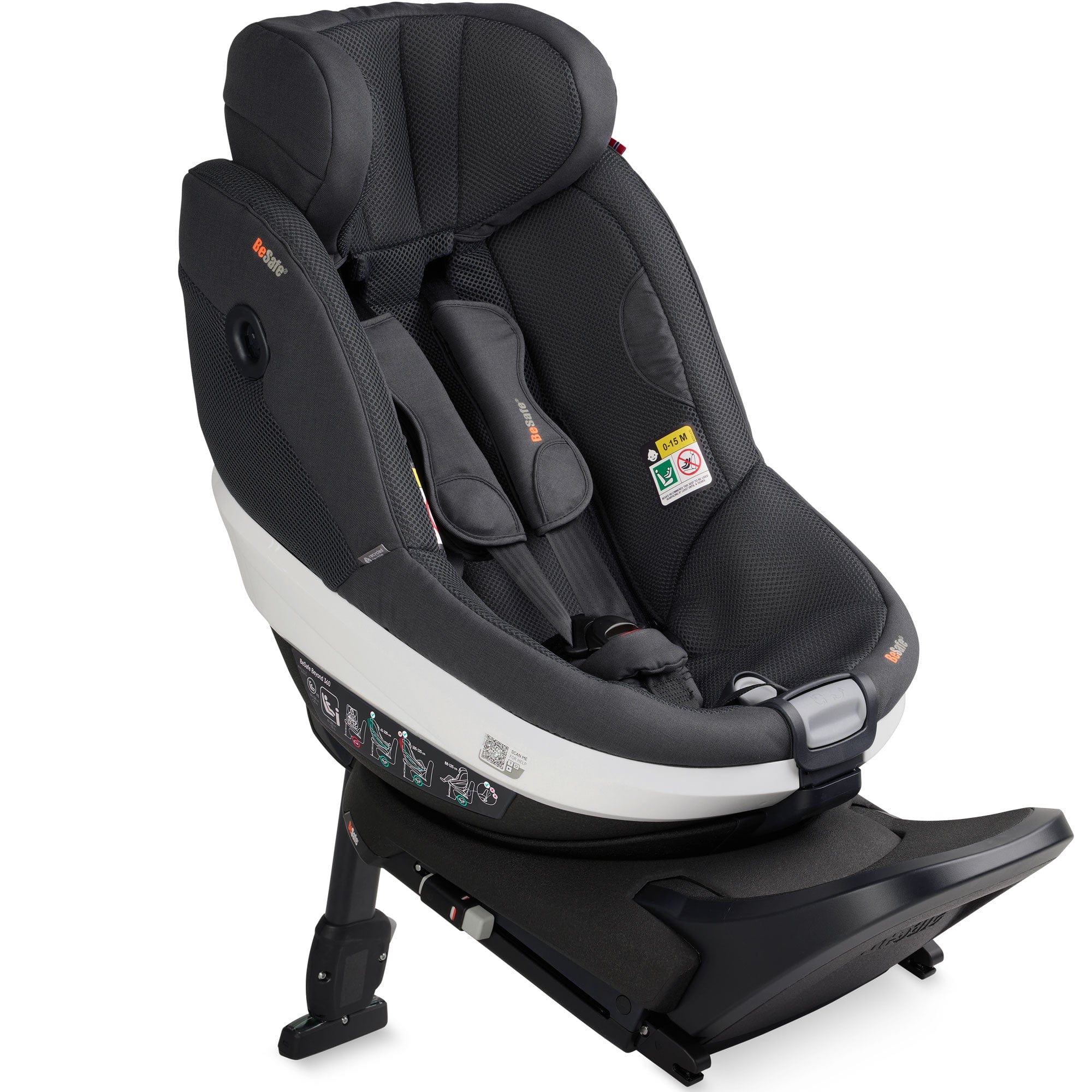BeSafe Beyond 360 Complete Bundle in Anthracite Mesh Swivel Car Seats