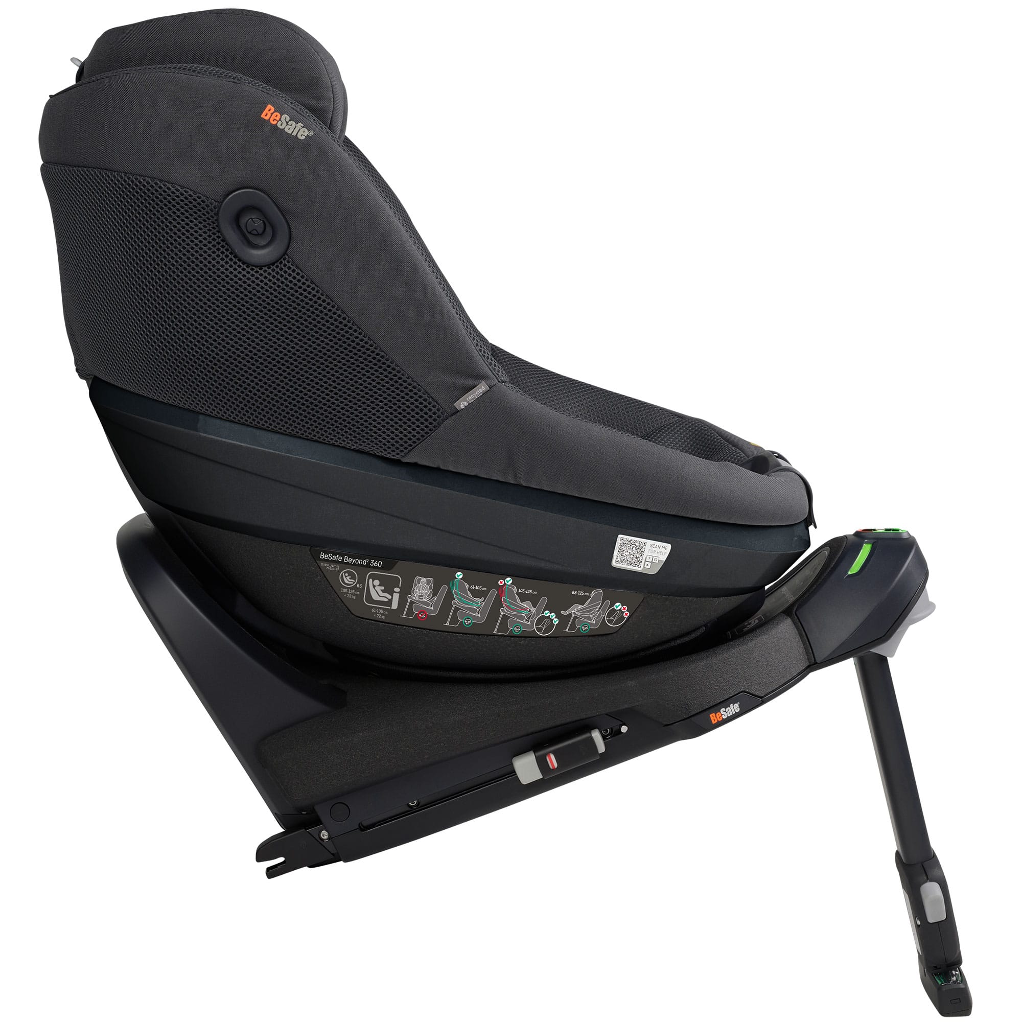 BeSafe Beyond 2 360 Car Seat & Base in Anthracite Mesh Toddler Car Seats