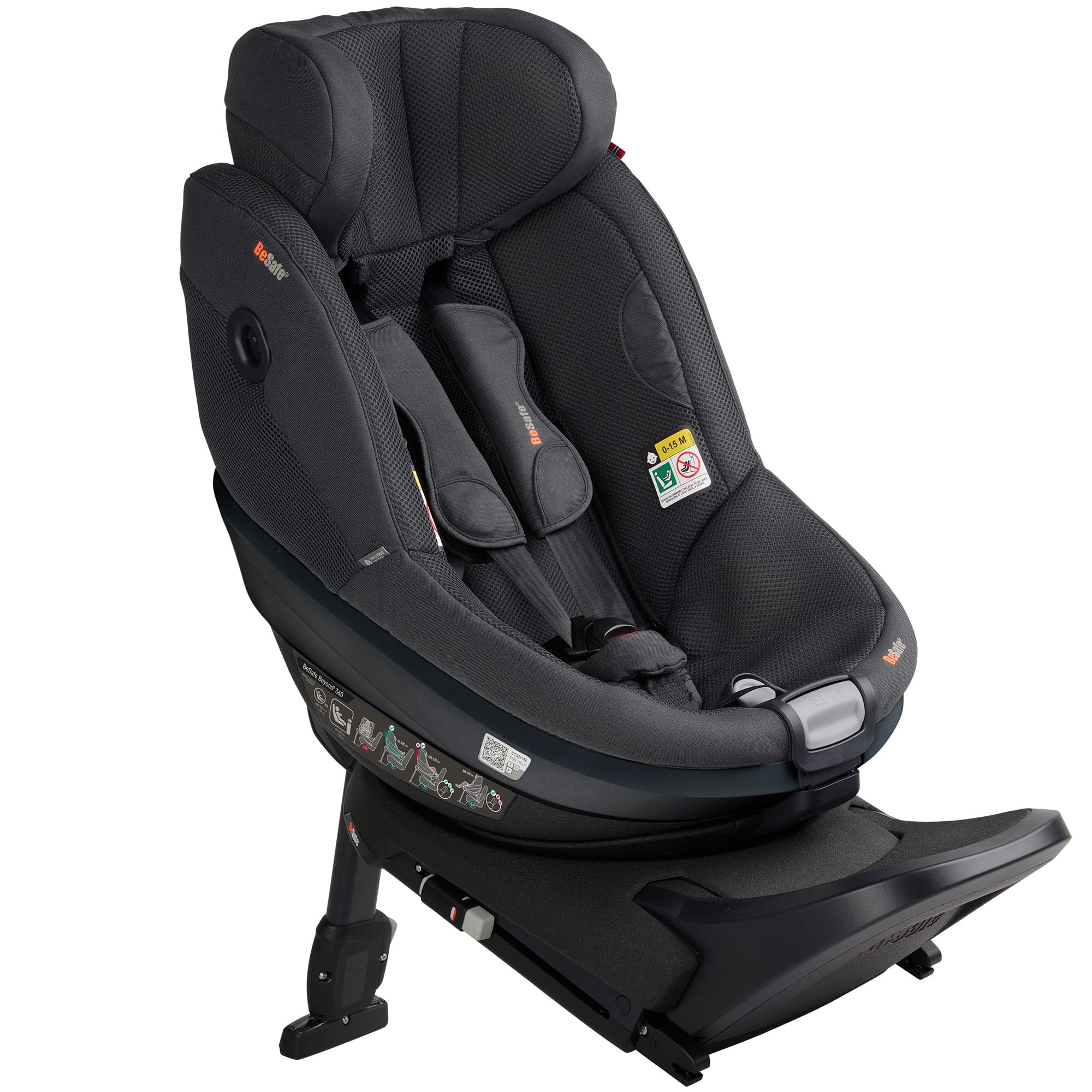 BeSafe Beyond 2 360 Car Seat & Base in Anthracite Mesh Toddler Car Seats