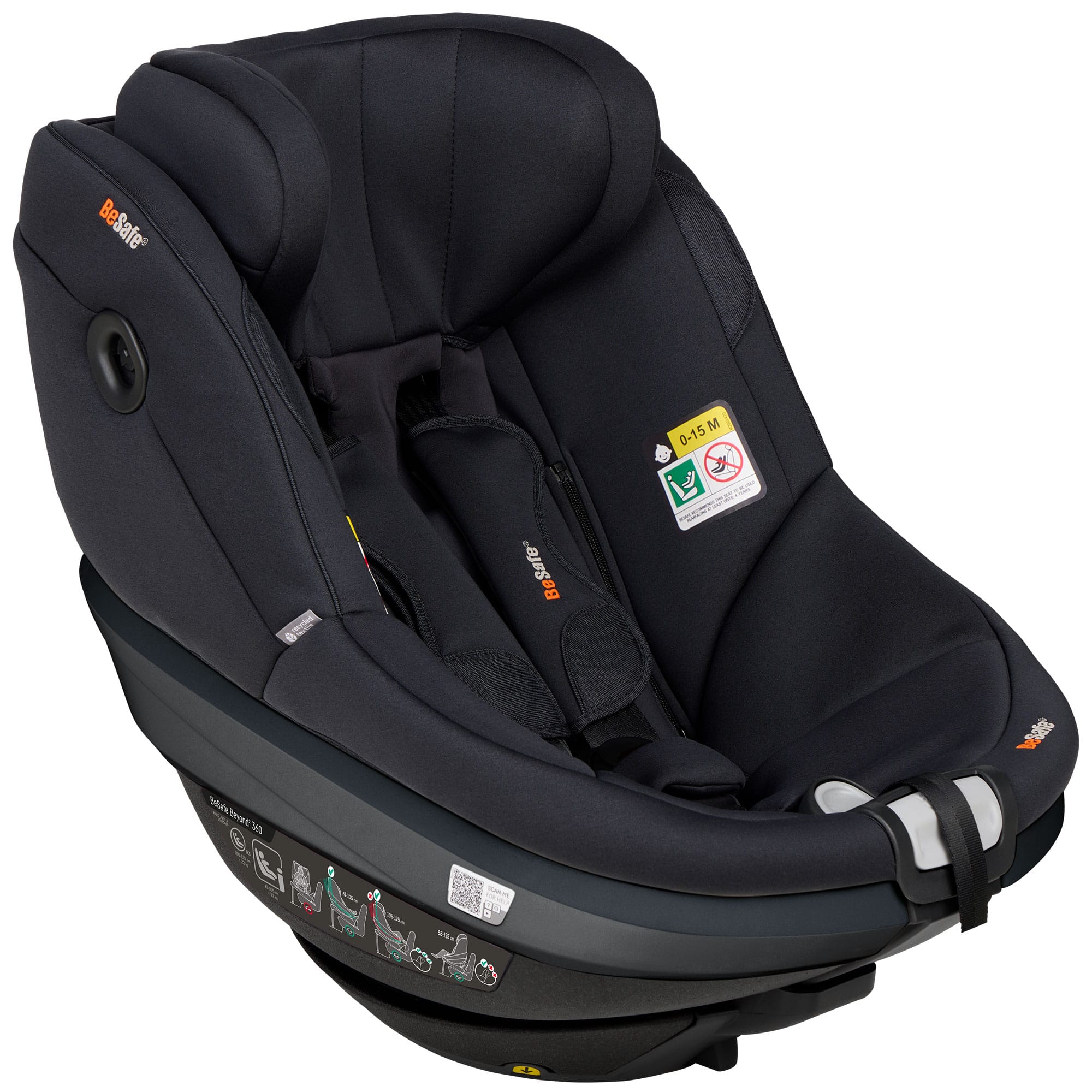 BeSafe Beyond 2 360 Car Seat & Base in Black Soft Breeze Toddler Car Seats 11045369-BlackSoBr-Std 7072754026707