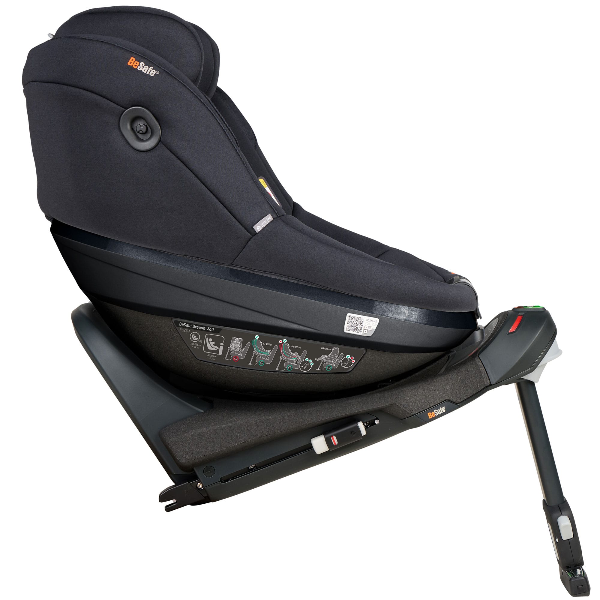 BeSafe Beyond 2 360 Car Seat & Base in Black Soft Breeze Toddler Car Seats