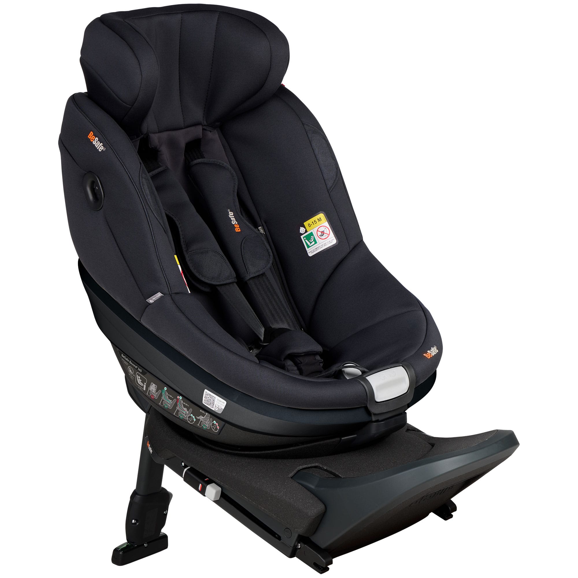 BeSafe Beyond 2 360 Car Seat & Base in Black Soft Breeze Toddler Car Seats