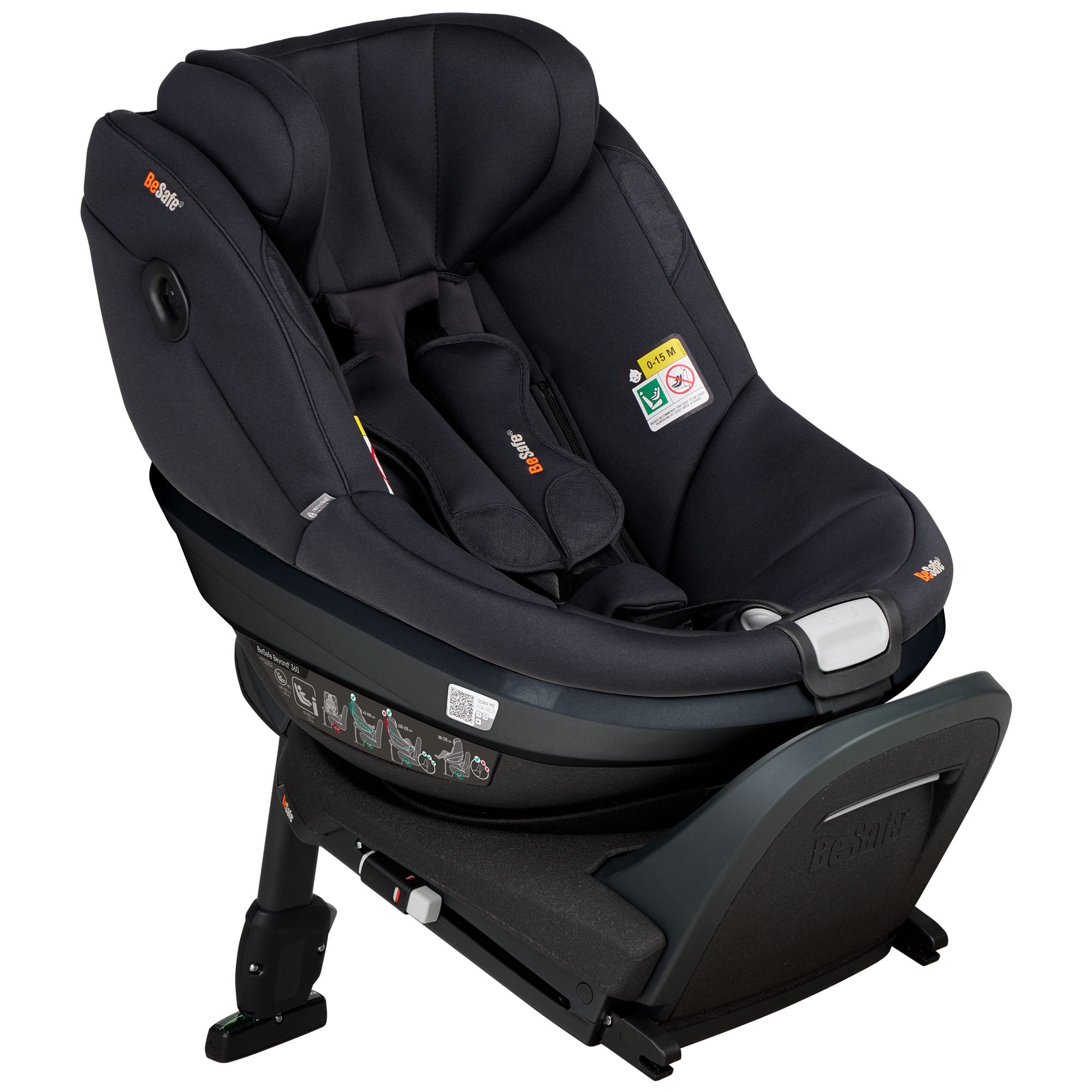 BeSafe Beyond 2 360 Car Seat & Base in Black Soft Breeze Toddler Car Seats
