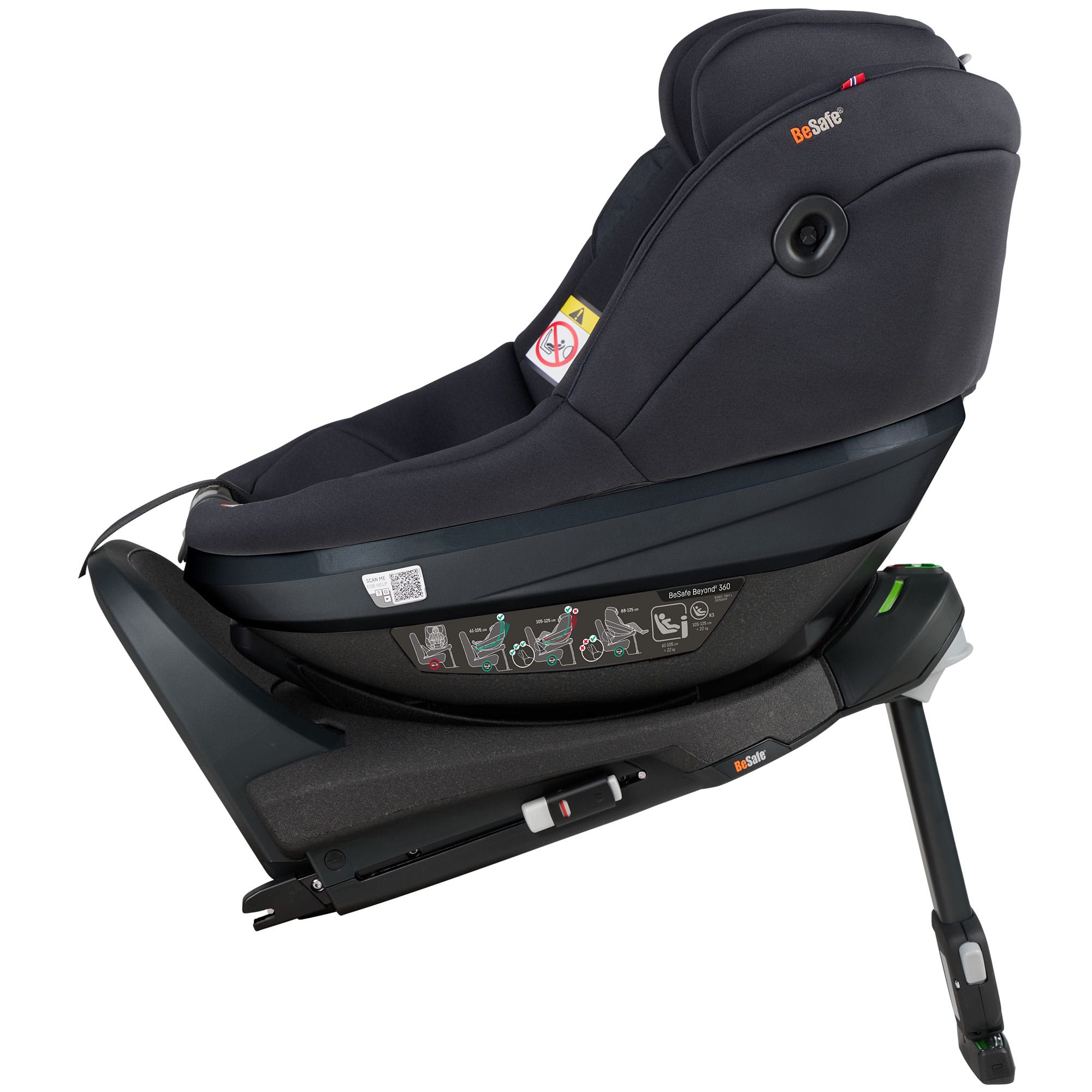 BeSafe Beyond 2 360 Car Seat & Base in Black Soft Breeze Toddler Car Seats