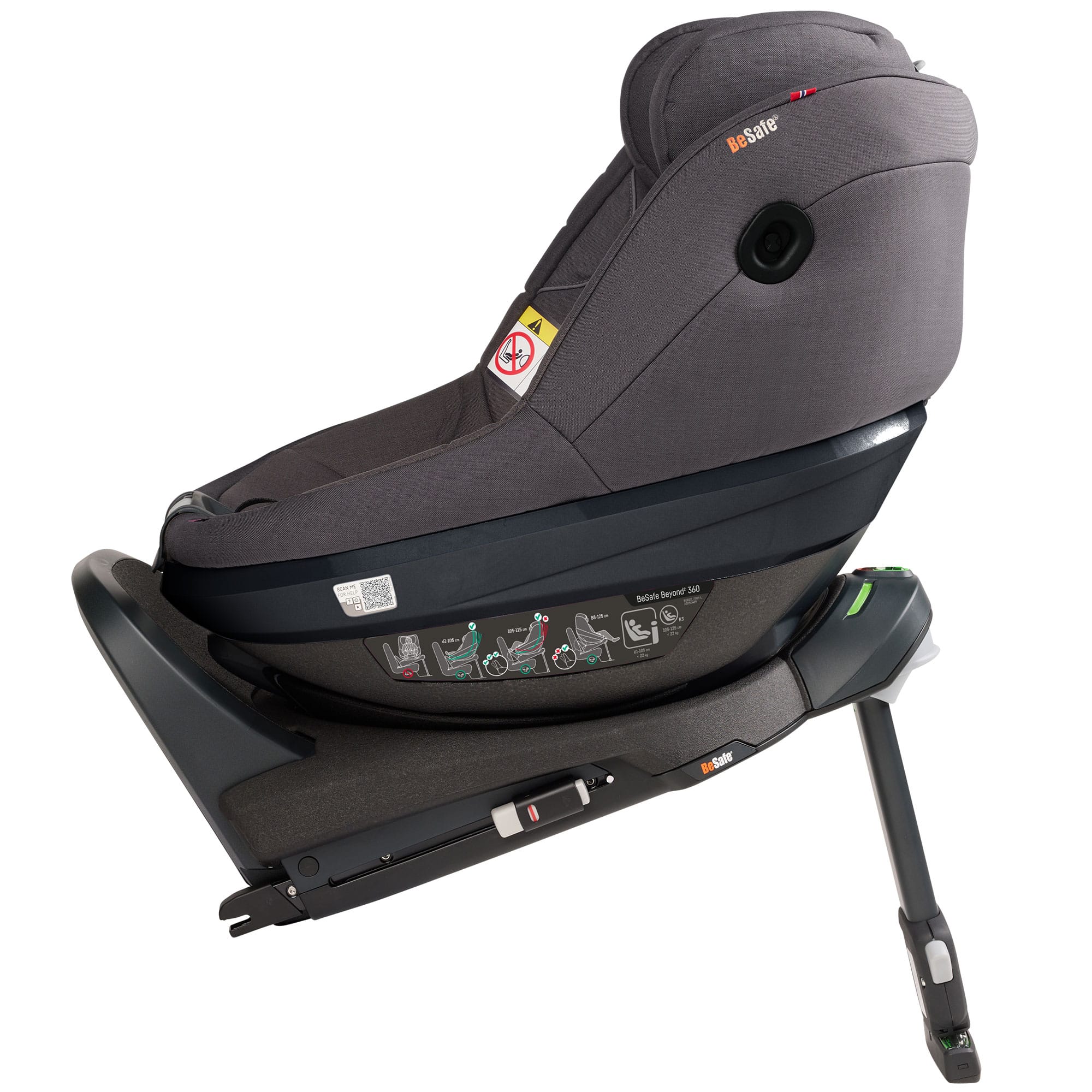 BeSafe Beyond 2 360 Car Seat & Base in Dark Grey Melange Toddler Car Seats