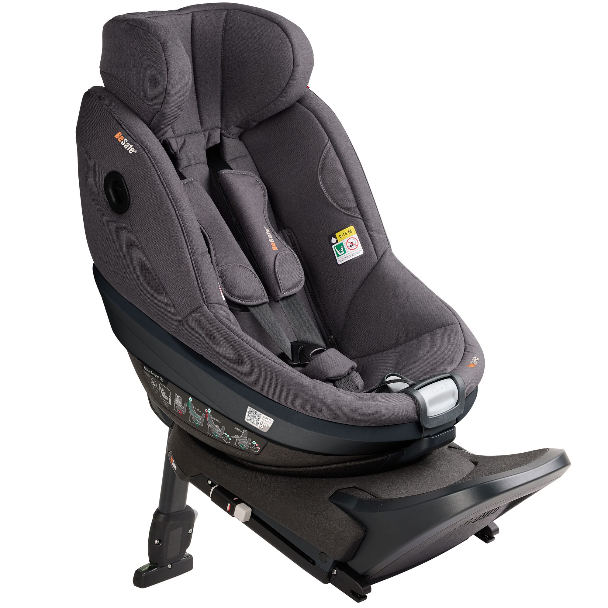 BeSafe Beyond 2 360 Car Seat & Base in Dark Grey Melange Toddler Car Seats