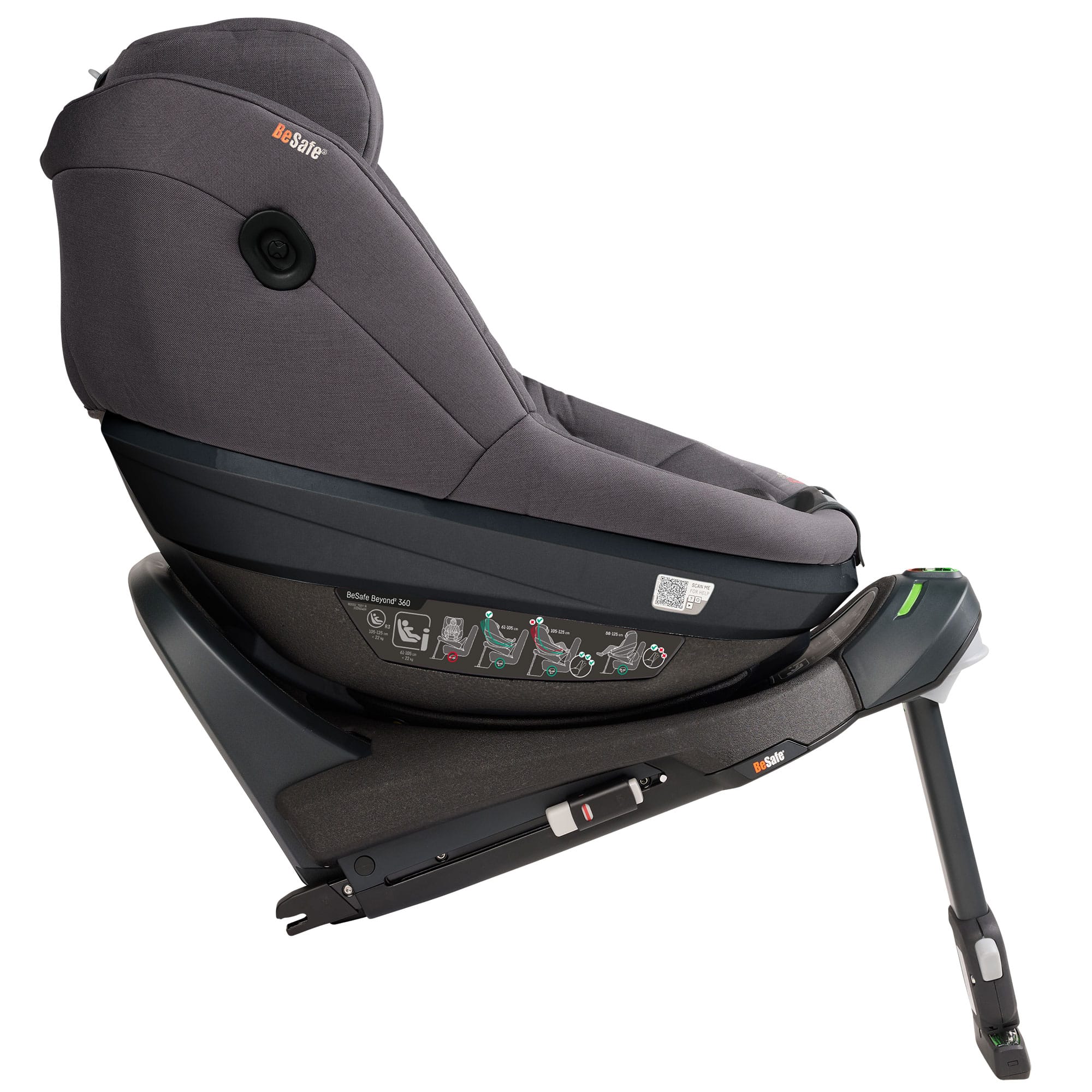 BeSafe Beyond 2 360 Car Seat & Base in Dark Grey Melange Toddler Car Seats