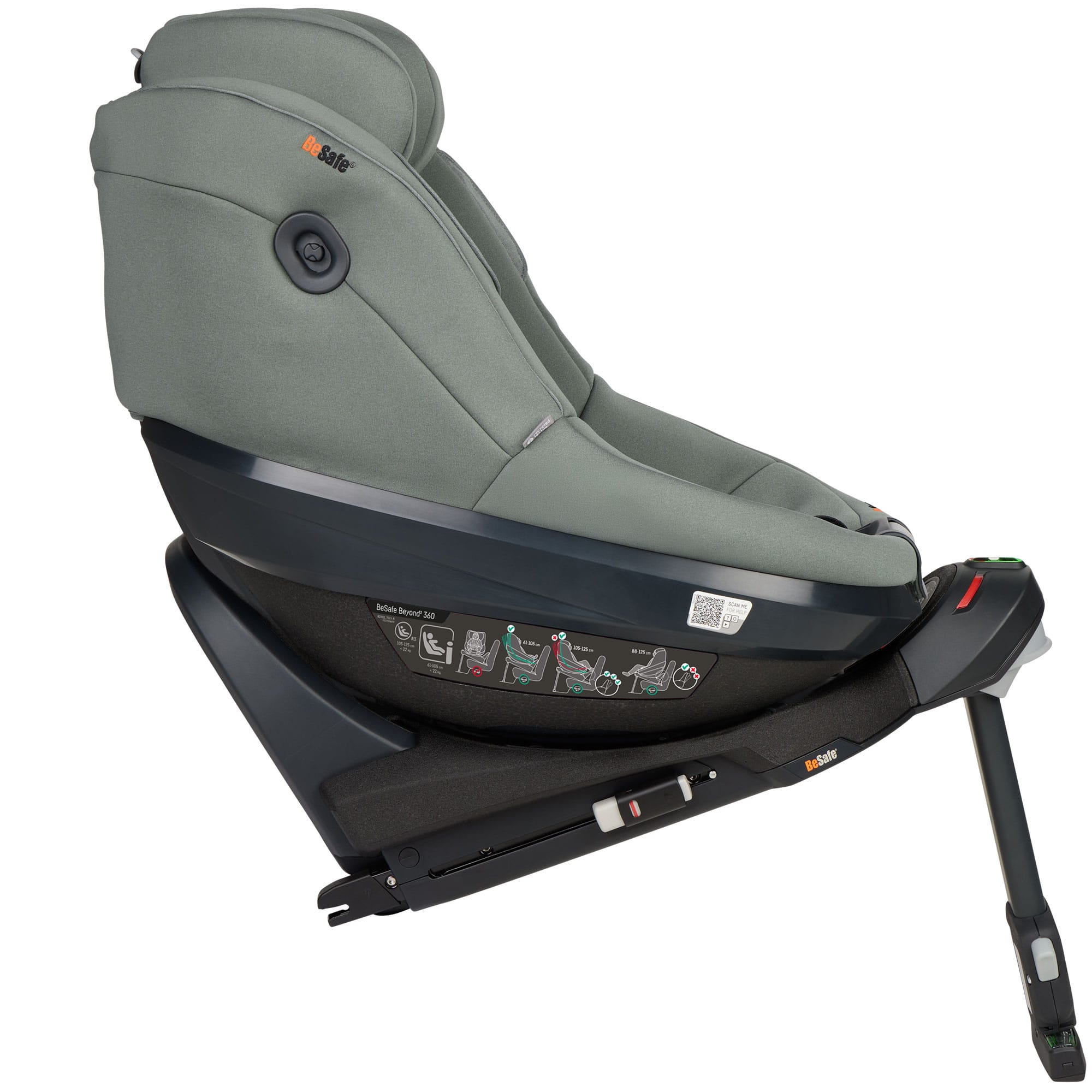 BeSafe Beyond 2 360 Car Seat & Base in Meadow Green Soft Breeze Toddler Car Seats