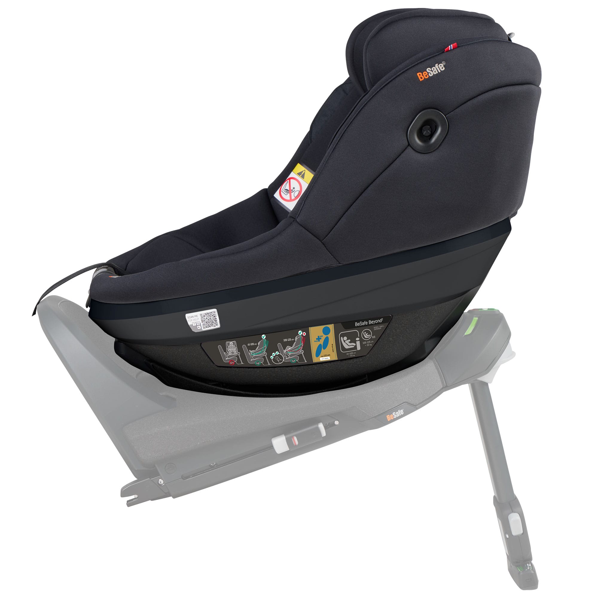 BeSafe Beyond 2 Rear Facing Car Seat in Black Soft Breeze Toddler Car Seats