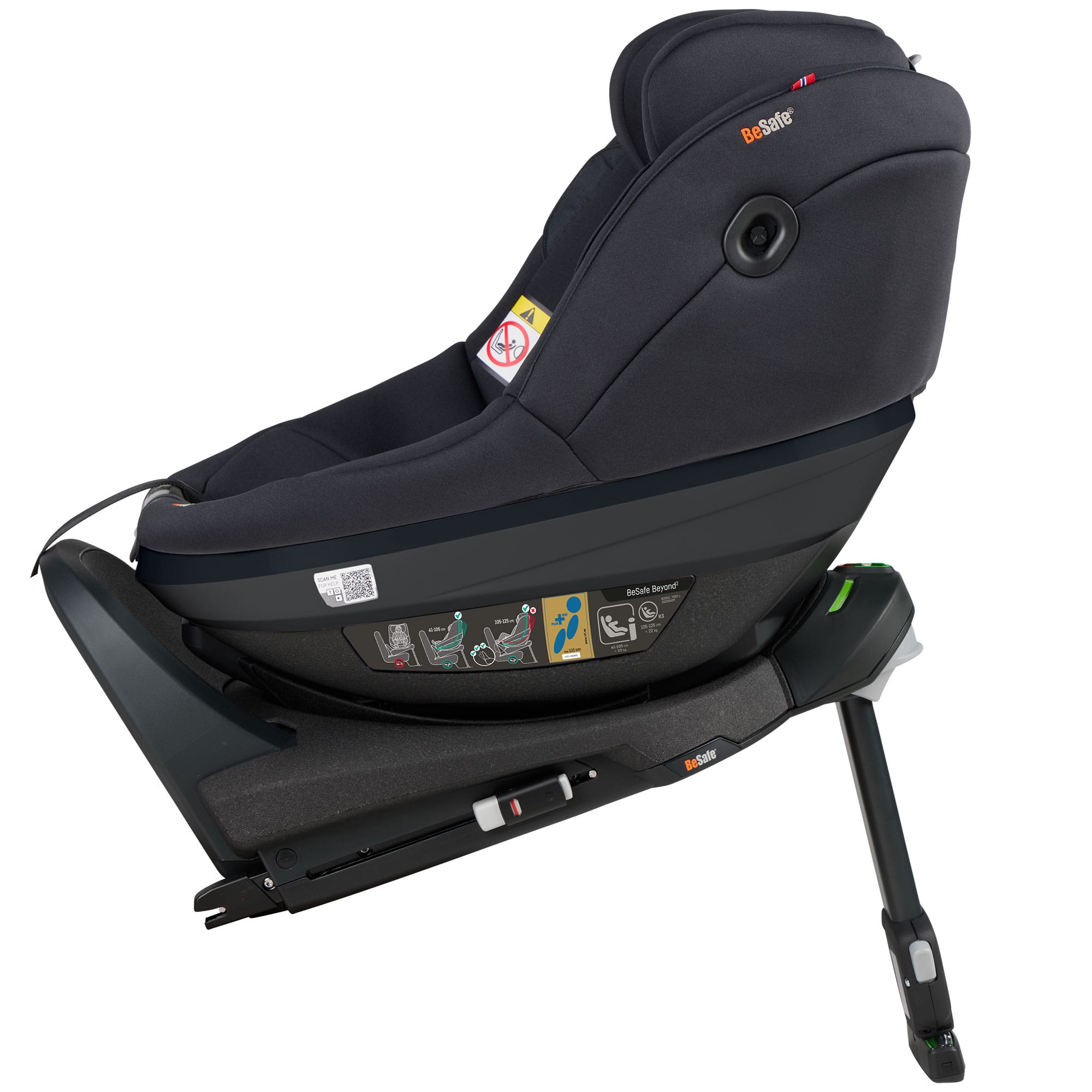 BeSafe Beyond 2 Rear Facing Car Seat in Black Soft Breeze Toddler Car Seats