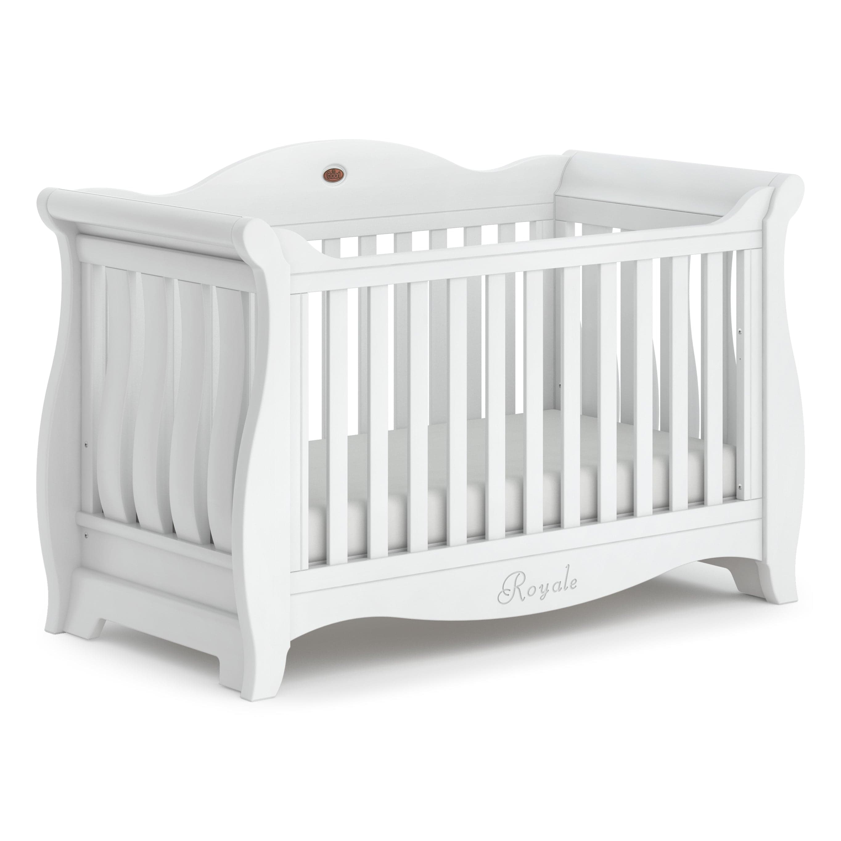 Boori Sleigh Royale Cotbed Barley White Cot Beds