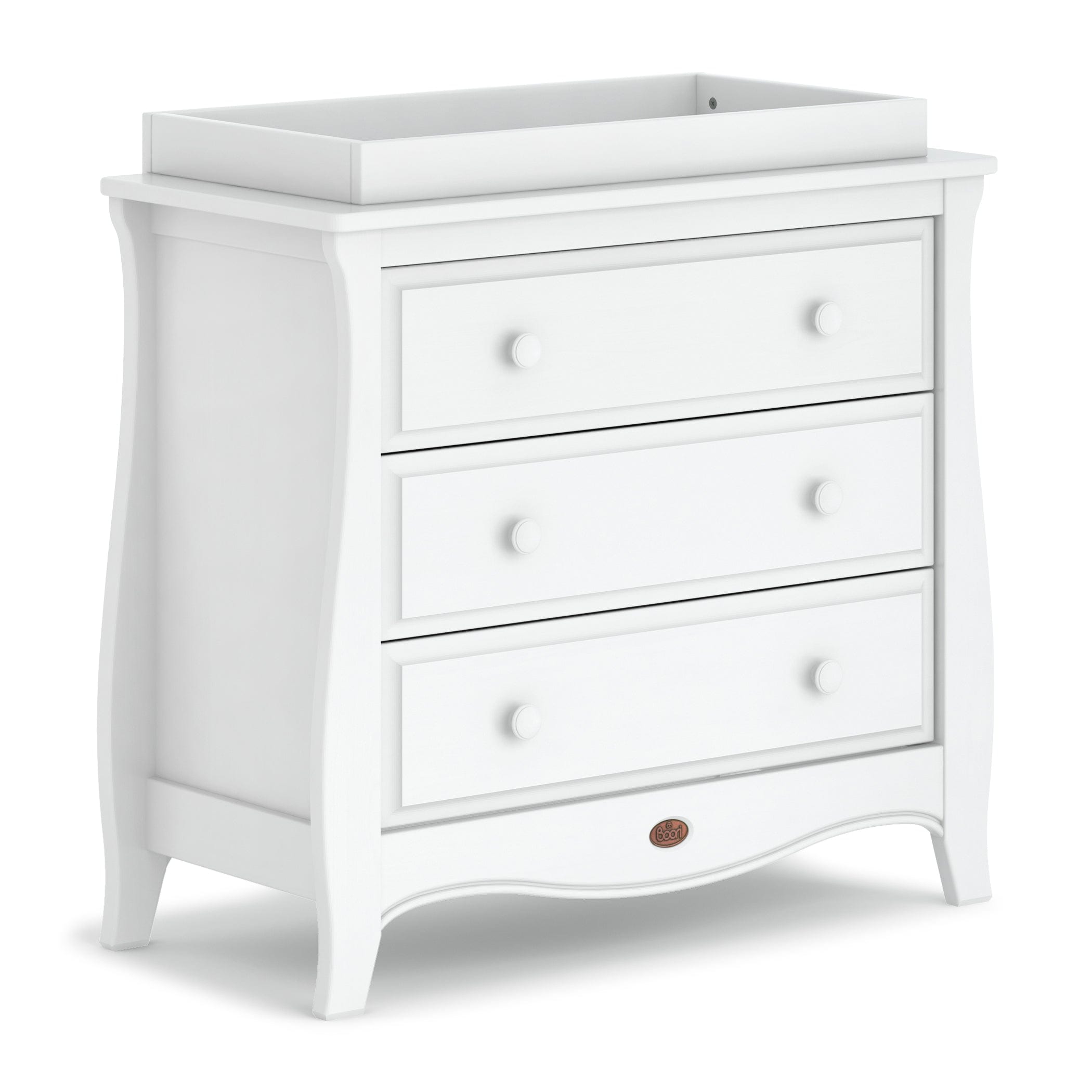 Boori Sleigh 3 Drawer Smart Assembly Chest including Chest Changing Tray Barley White Dressers & Changers B-SL3DCSACHT-BA