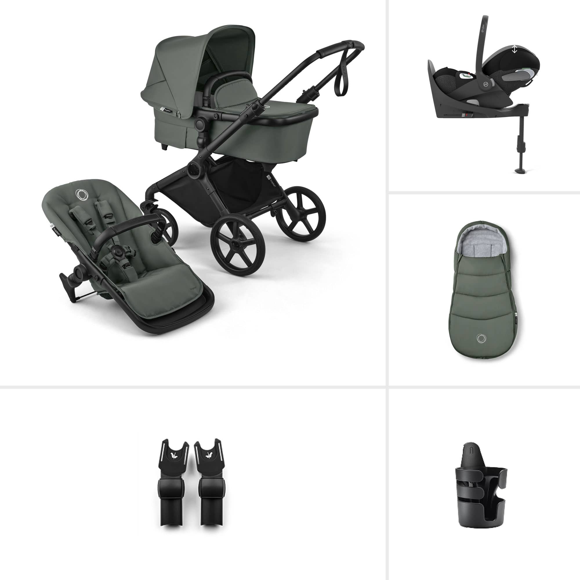 Bugaboo Cub Cybex Ultimate Newborn Bundle in Forest Green Baby Prams 23228-CB-CLT-GRN 8717447321927