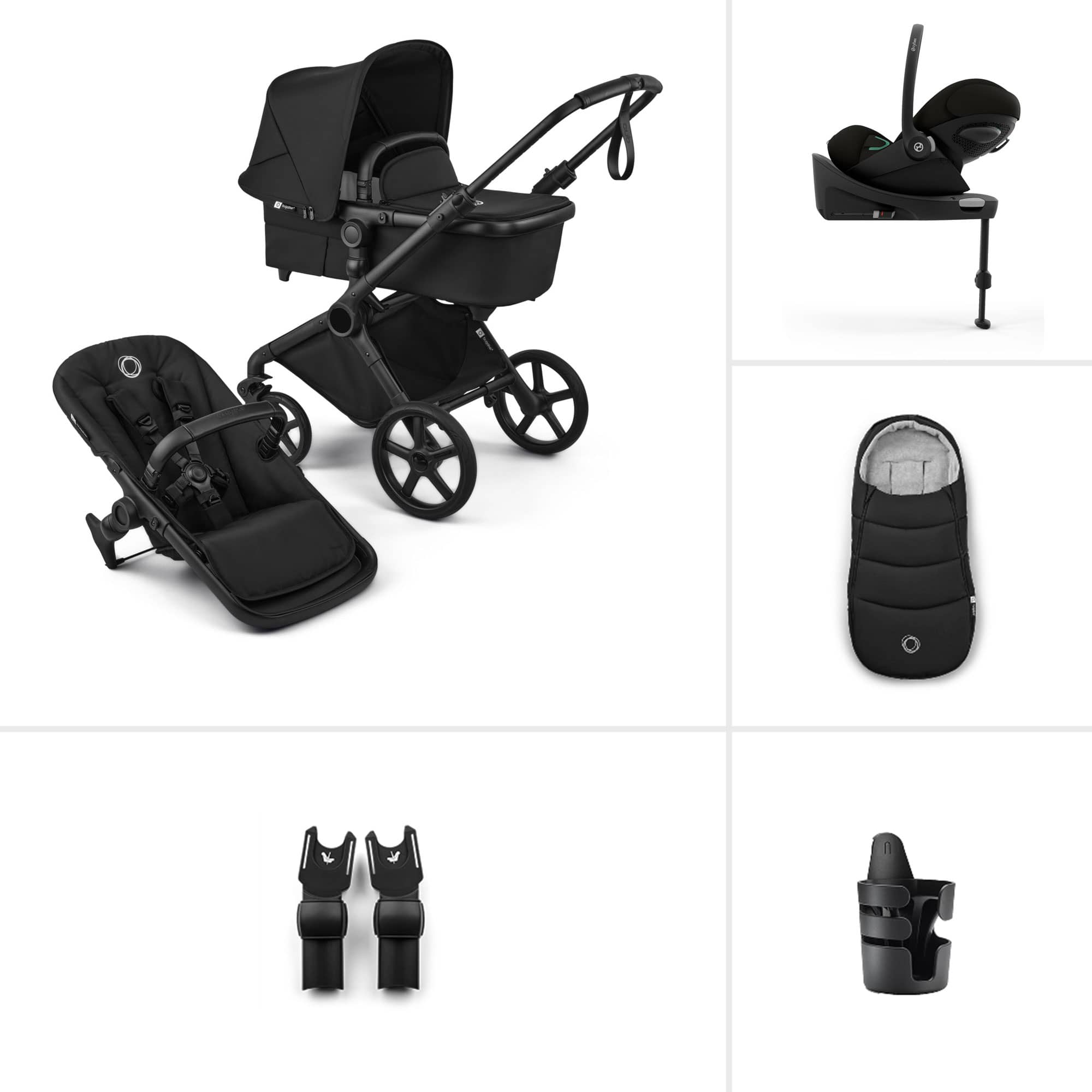 Bugaboo Cub Cybex Ultimate Newborn Bundle in Heritage Black Baby Prams 23228-CB-CLG-BLK 8717447472322