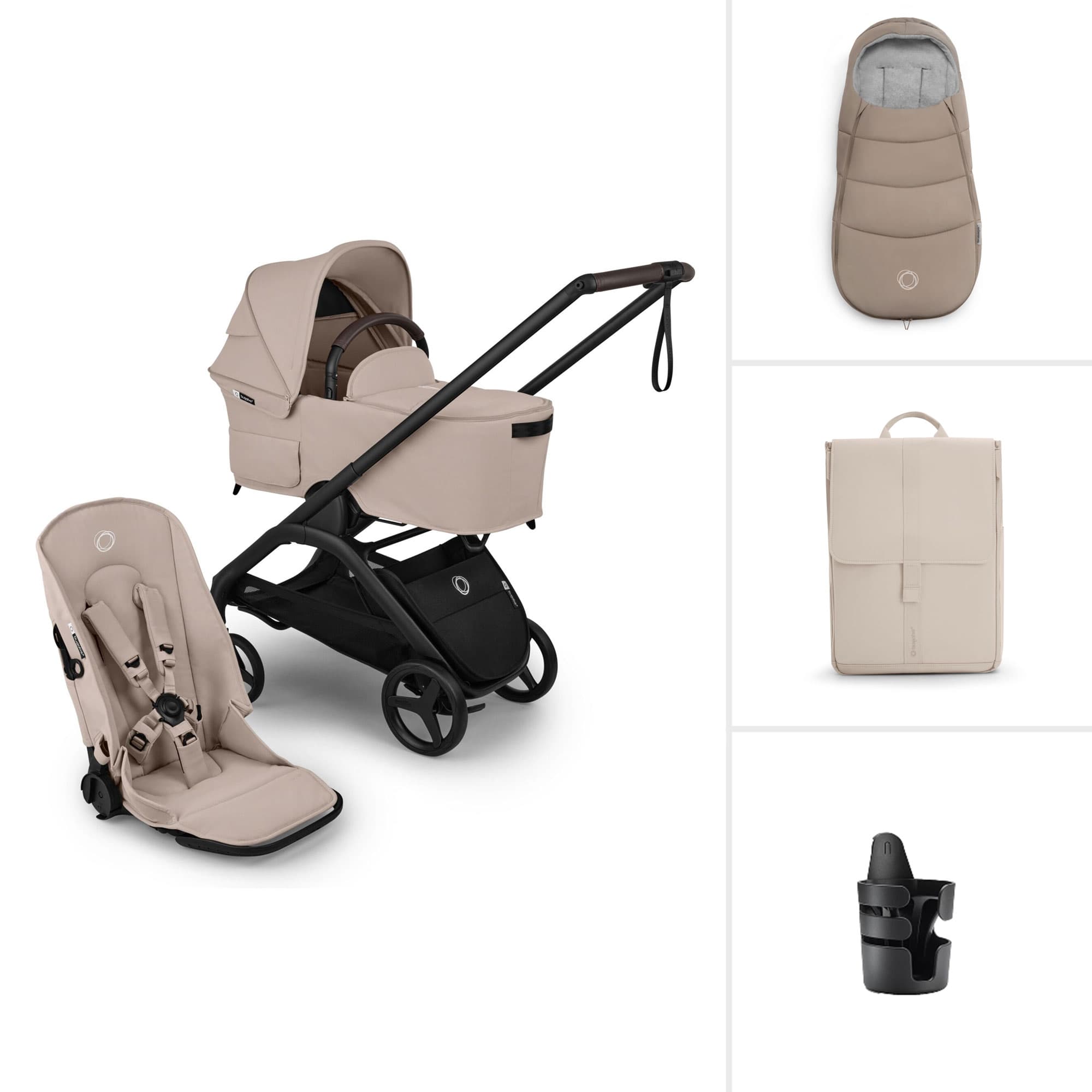 Bugaboo Dragonfly Plus Essential Stroller Bundle - Desert Taupe Baby Prams BUG-DFLY-PLUS-ESS-2 8717447495475