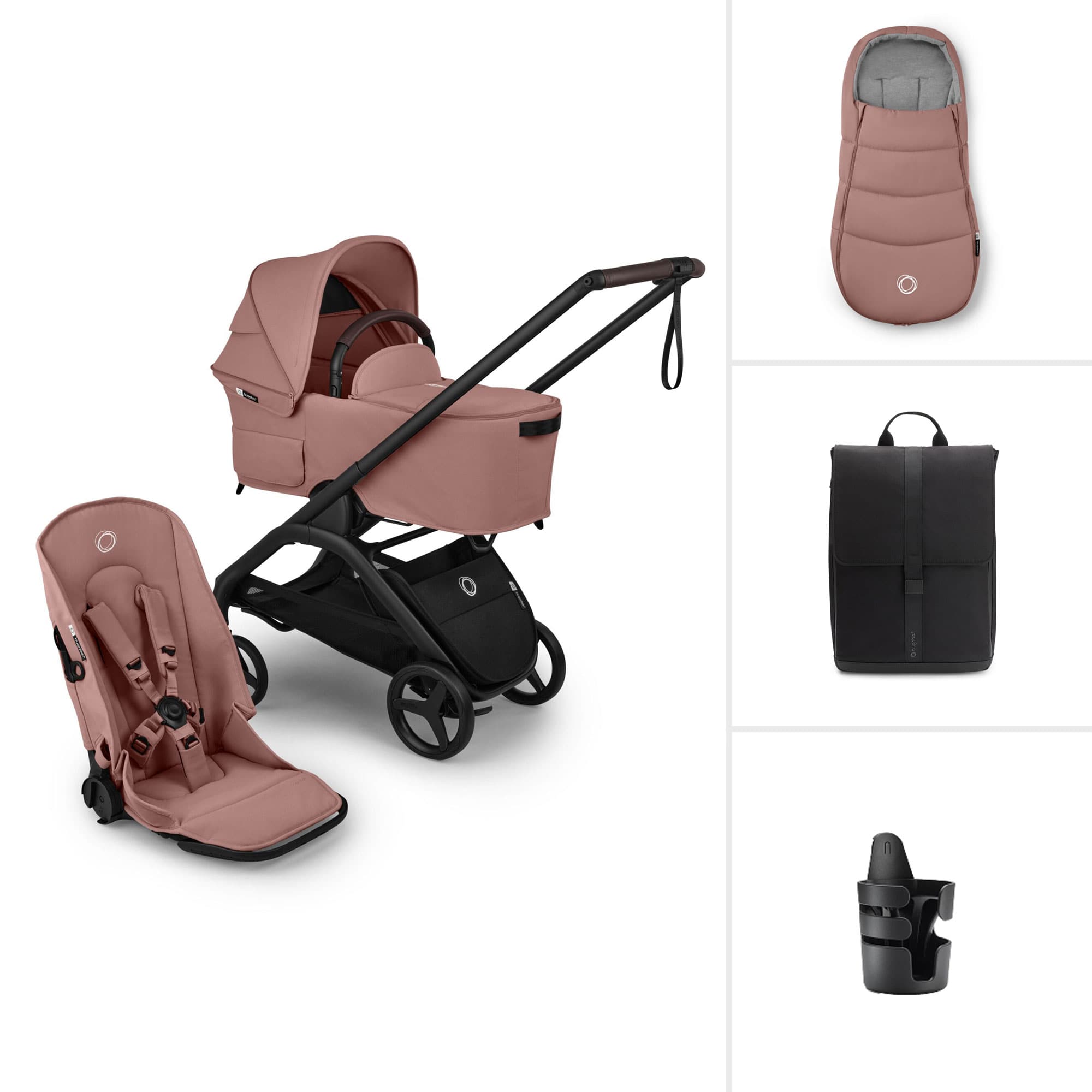 Bugaboo Dragonfly Plus Essential Stroller Bundle - Dusty Pink Baby Prams BUG-DFLY-PLUS-ESS-1 8717447521488