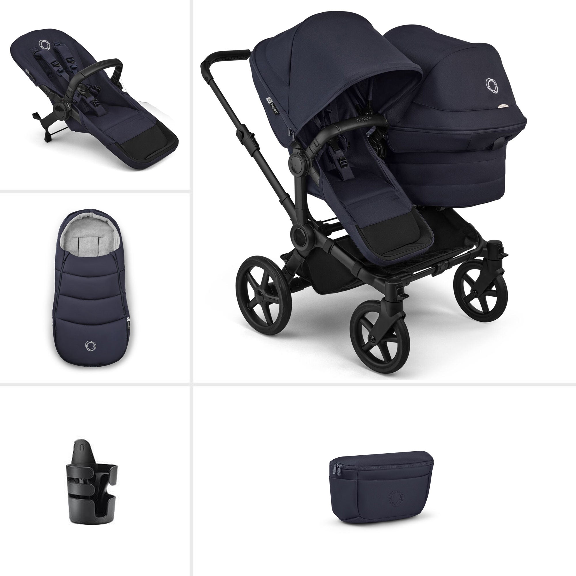 Bugaboo Donkey 6 Double Essential Bundle in Deep Indigo