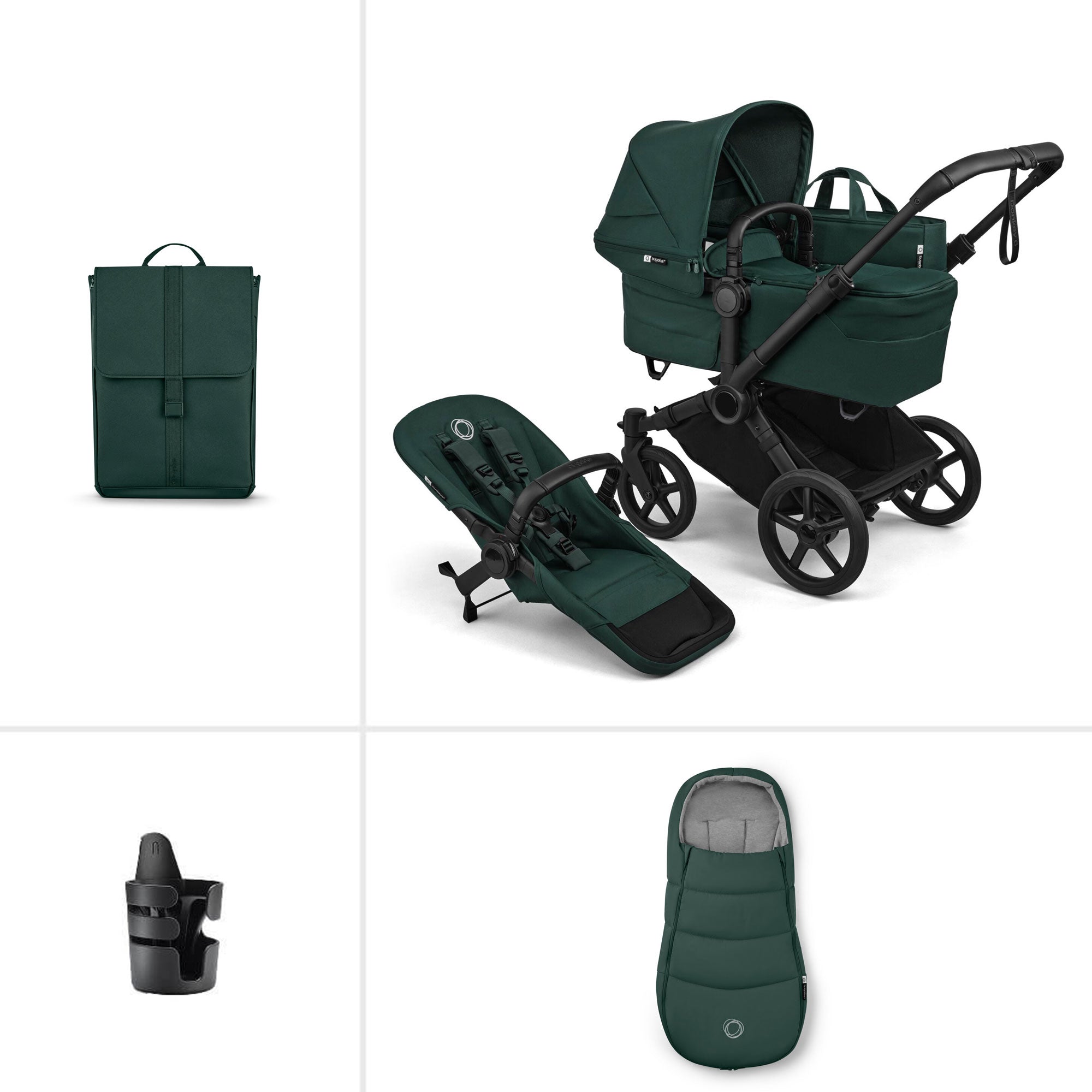 Bugaboo Donkey 6 Single Essential Bundle in Fern Green