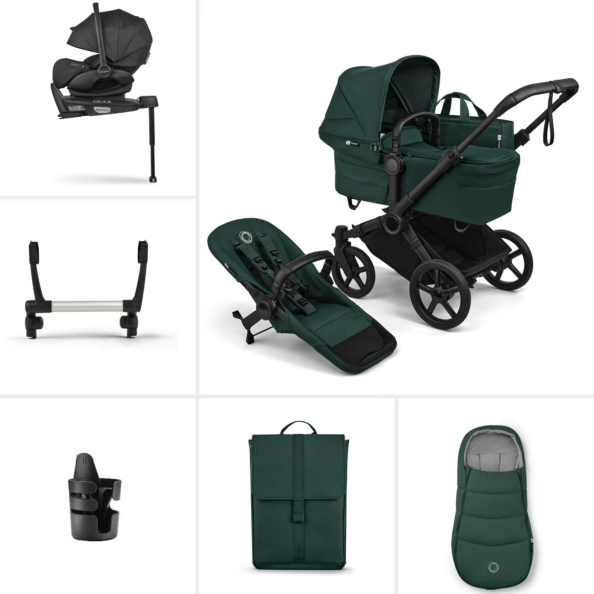 Bugaboo Donkey 6 Single Ultimate Newborn Bundle in Fern Green