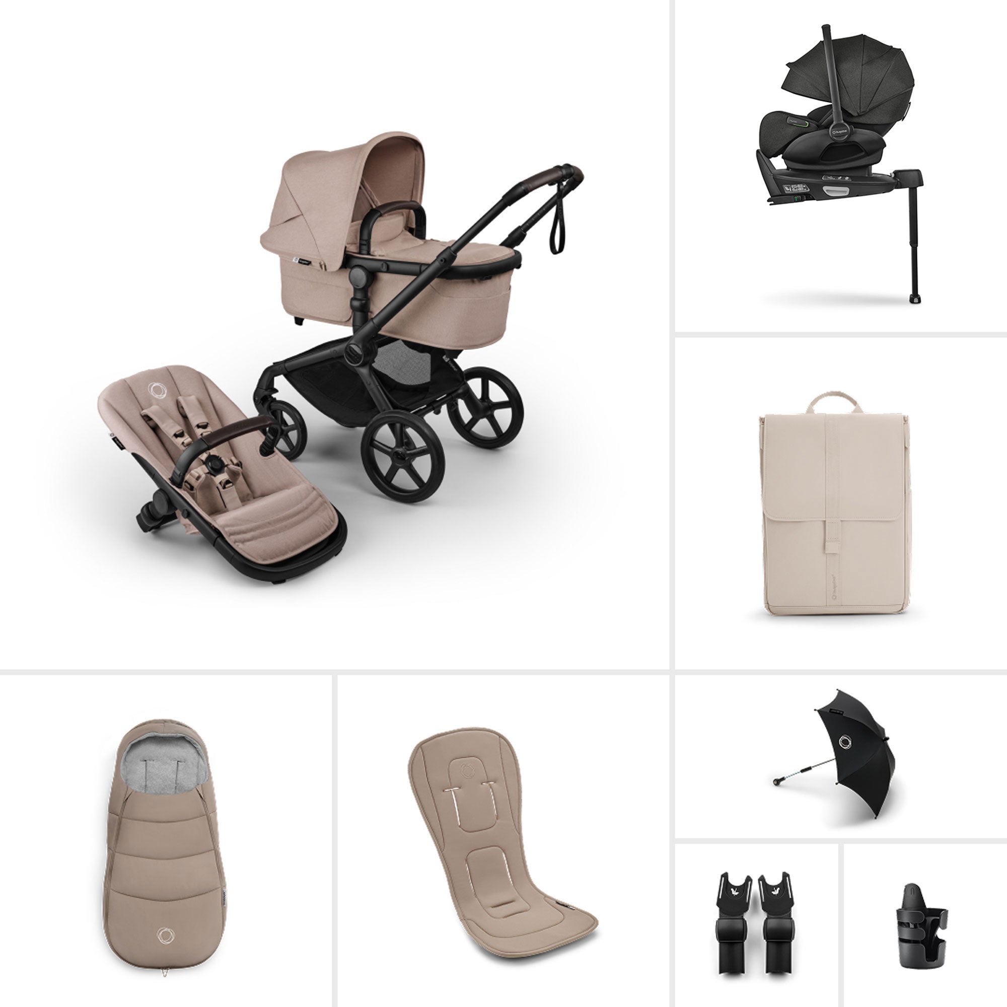 Bugaboo Fox 5 Renew Ultimate Newborn Bundle in Desert Taupe