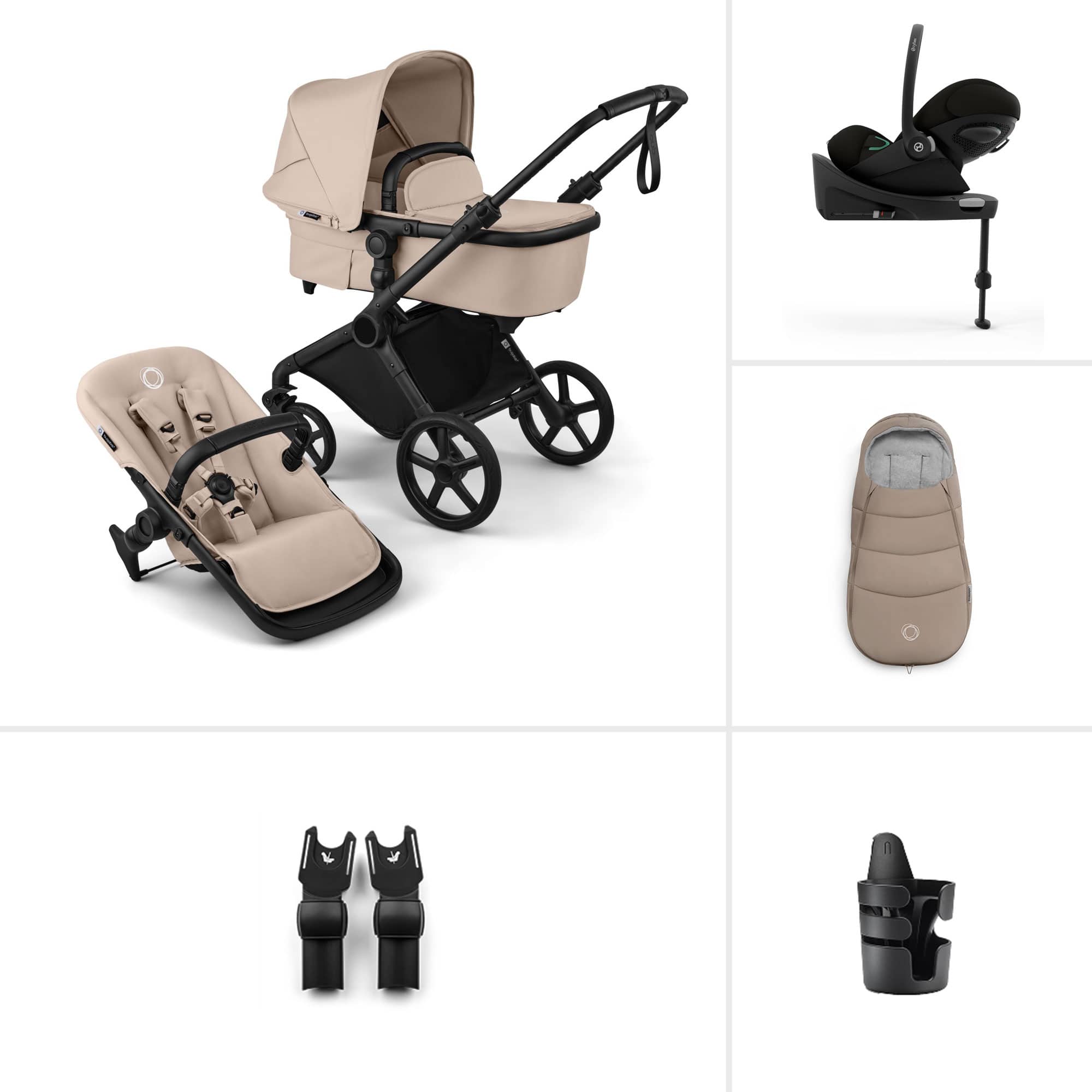 Bugaboo Cub Cybex Ultimate Newborn Bundle in Desert Taupe Travel Systems 23228-CB-CLG-TPE 8717447343400
