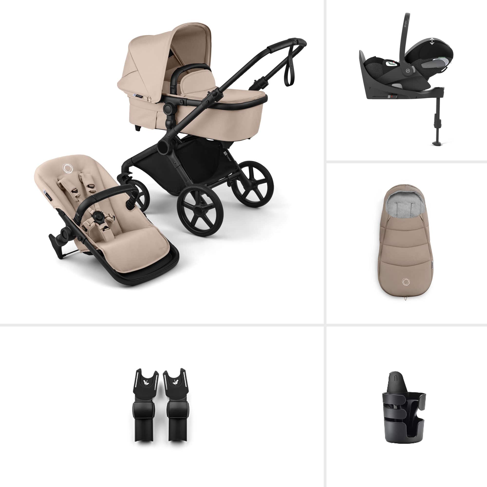 Bugaboo Cub Cybex Ultimate Newborn Bundle in Desert Taupe
