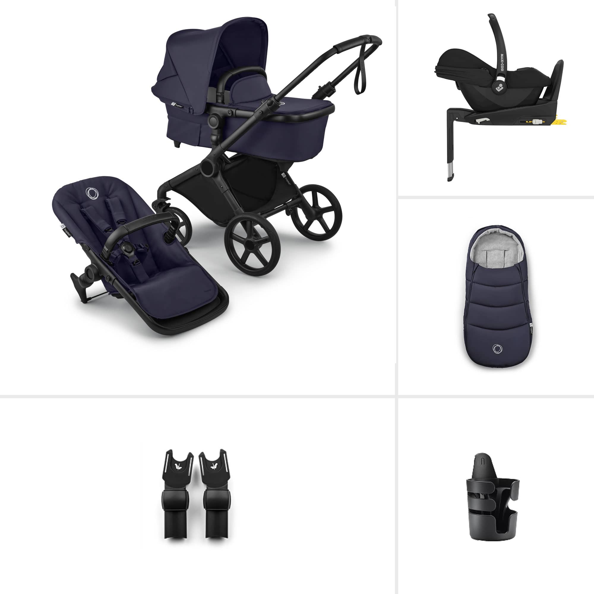 Bugaboo Cub Maxi-Cosi Ultimate Newborn Bundle in Deep Indigo Travel Systems 23236-CB-CAB-IND 8717447168843