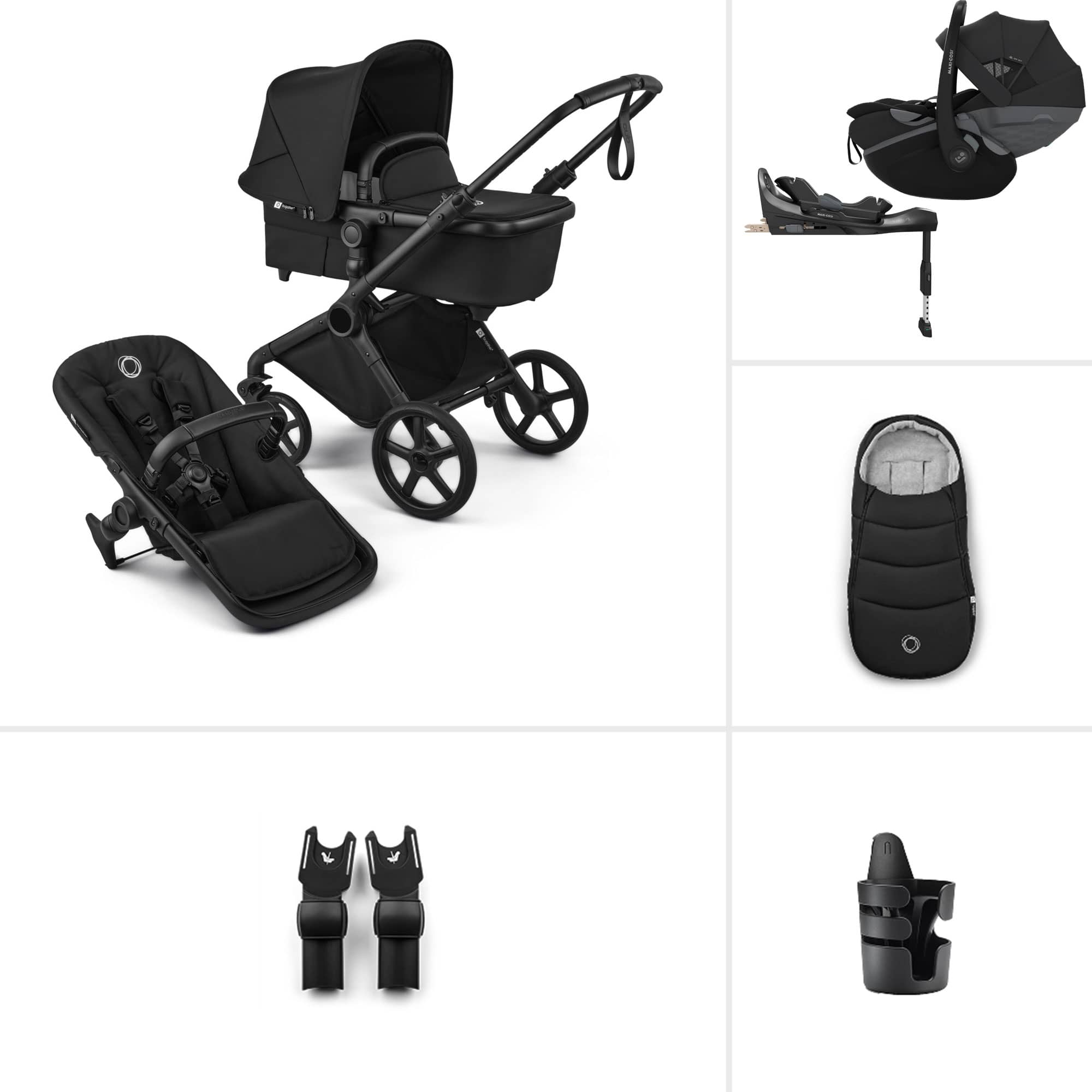 Bugaboo Cub Maxi-Cosi Ultimate Newborn Bundle in Heritage Black Travel Systems