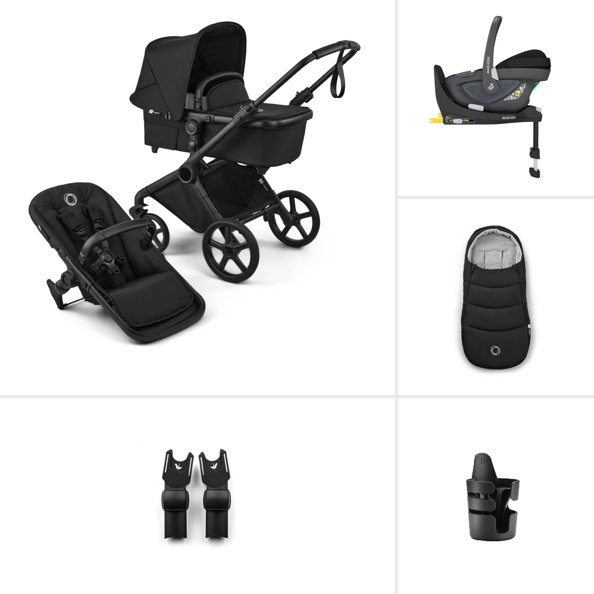 Bugaboo Cub Maxi-Cosi Ultimate Newborn Bundle in Heritage Black Travel Systems