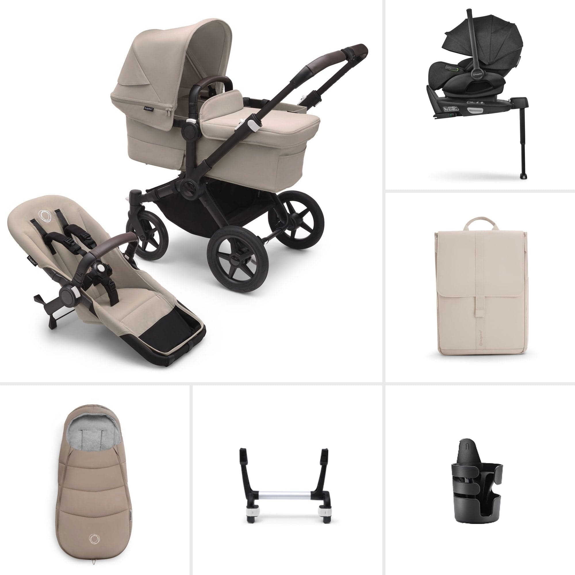 Bugaboo Donkey 5 Mono Ultimate Newborn Bundle in Desert Taupe Travel Systems 17622-DES-TPE 8717447649526