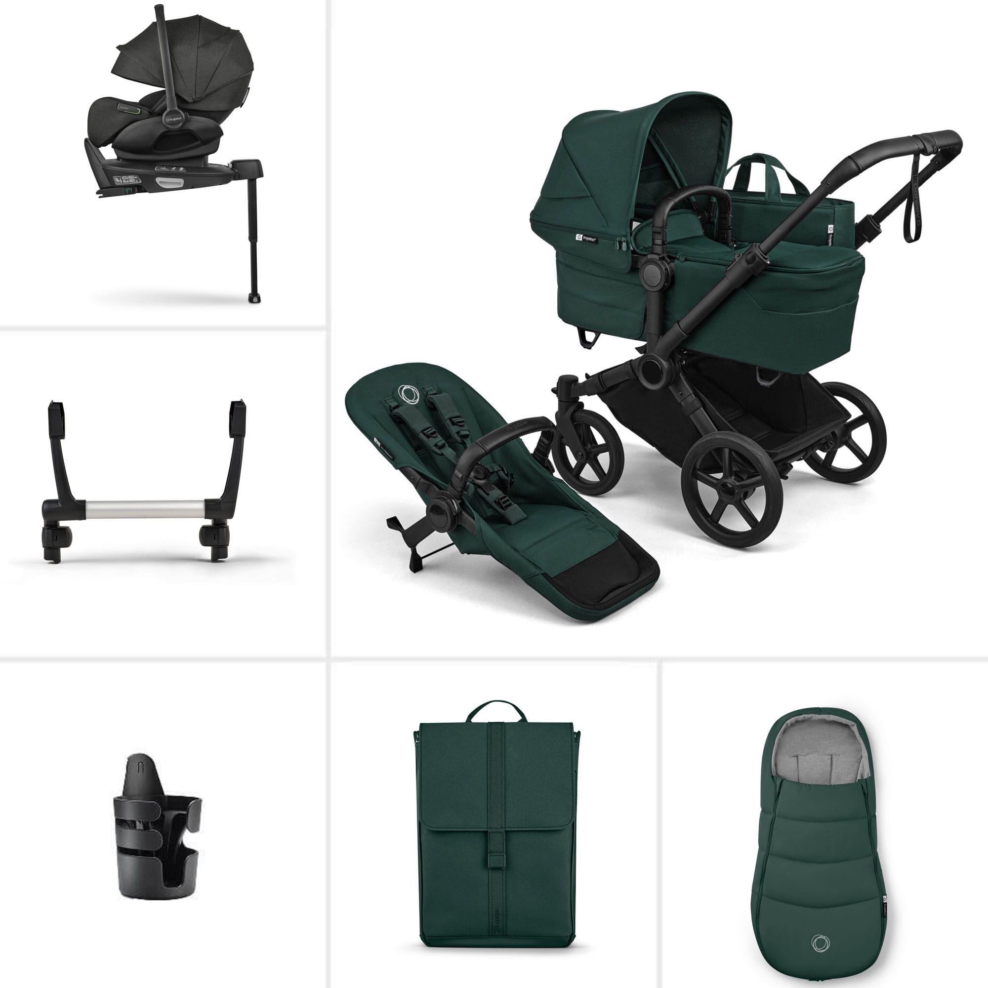 Bugaboo Donkey 6 Single Ultimate Newborn Bundle in Fern Green Travel Systems 21660-FER-GRN 8717447483151