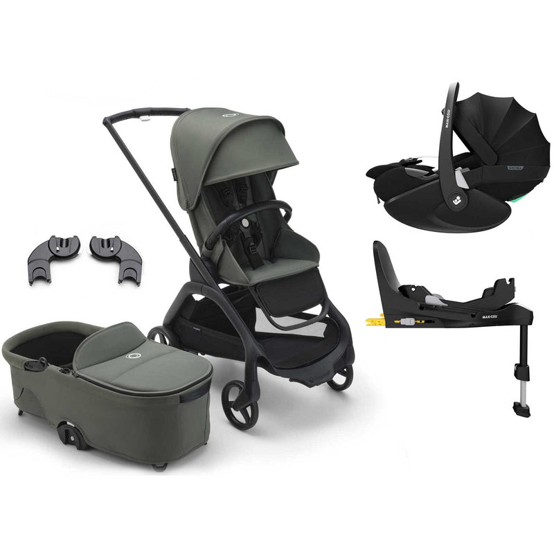 Bugaboo Dragonfly Pebble 360 Pro Travel System - Black/Forest Green Travel Systems 13818-BLK-FOR-GRN 8717447581772